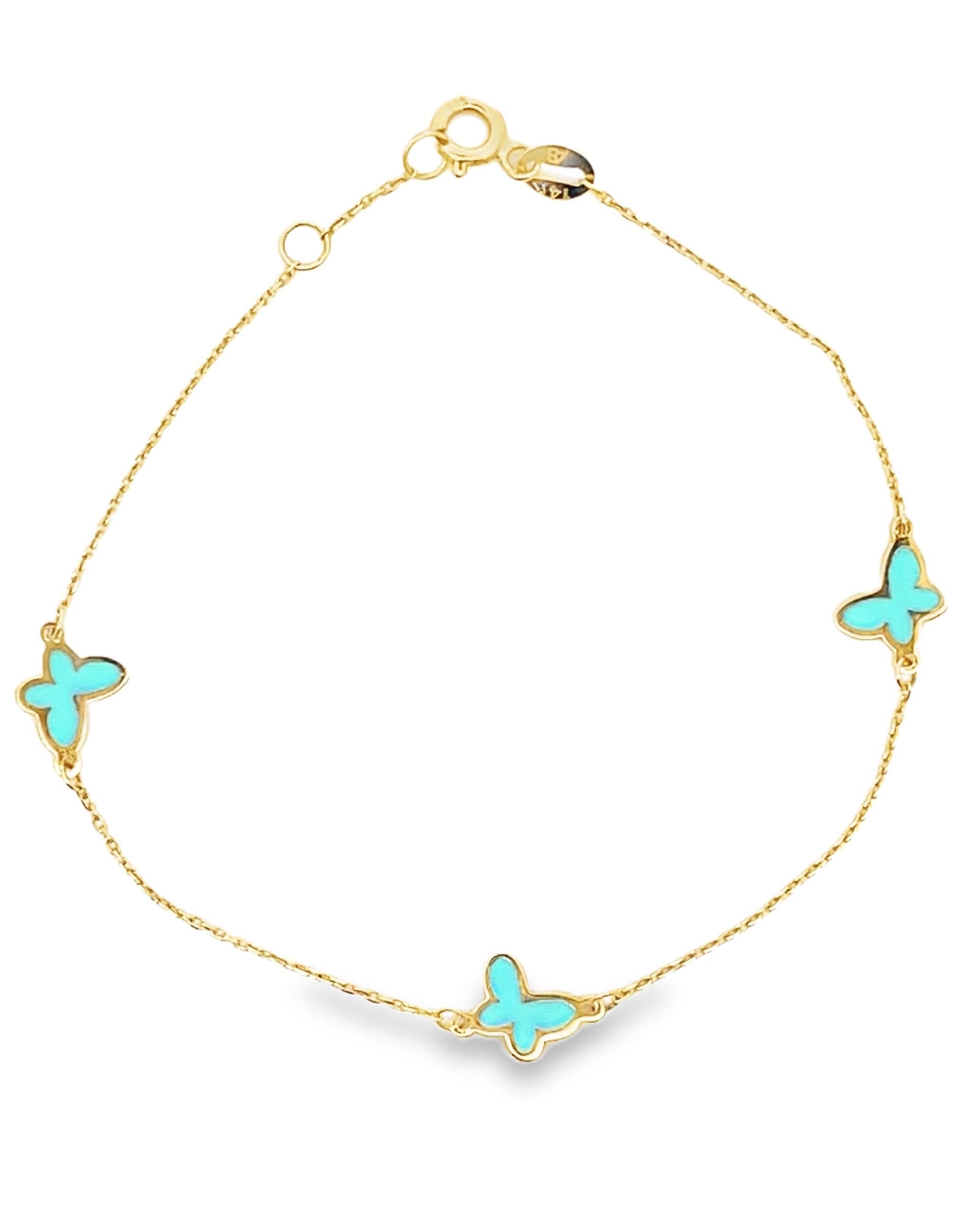 14K Yellow Gold Butterfly Bracelet