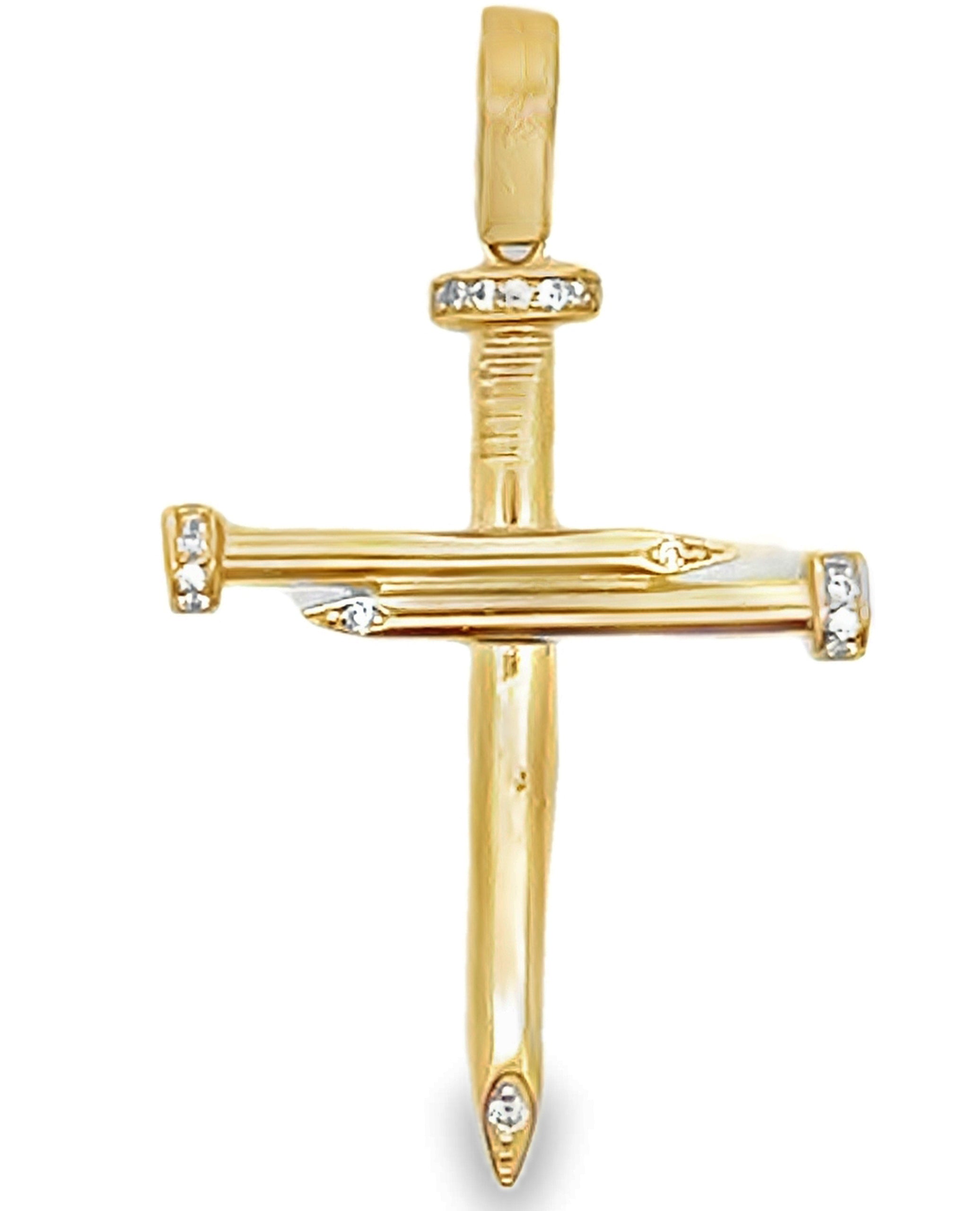 14K Yellow Gold Hollow Cross