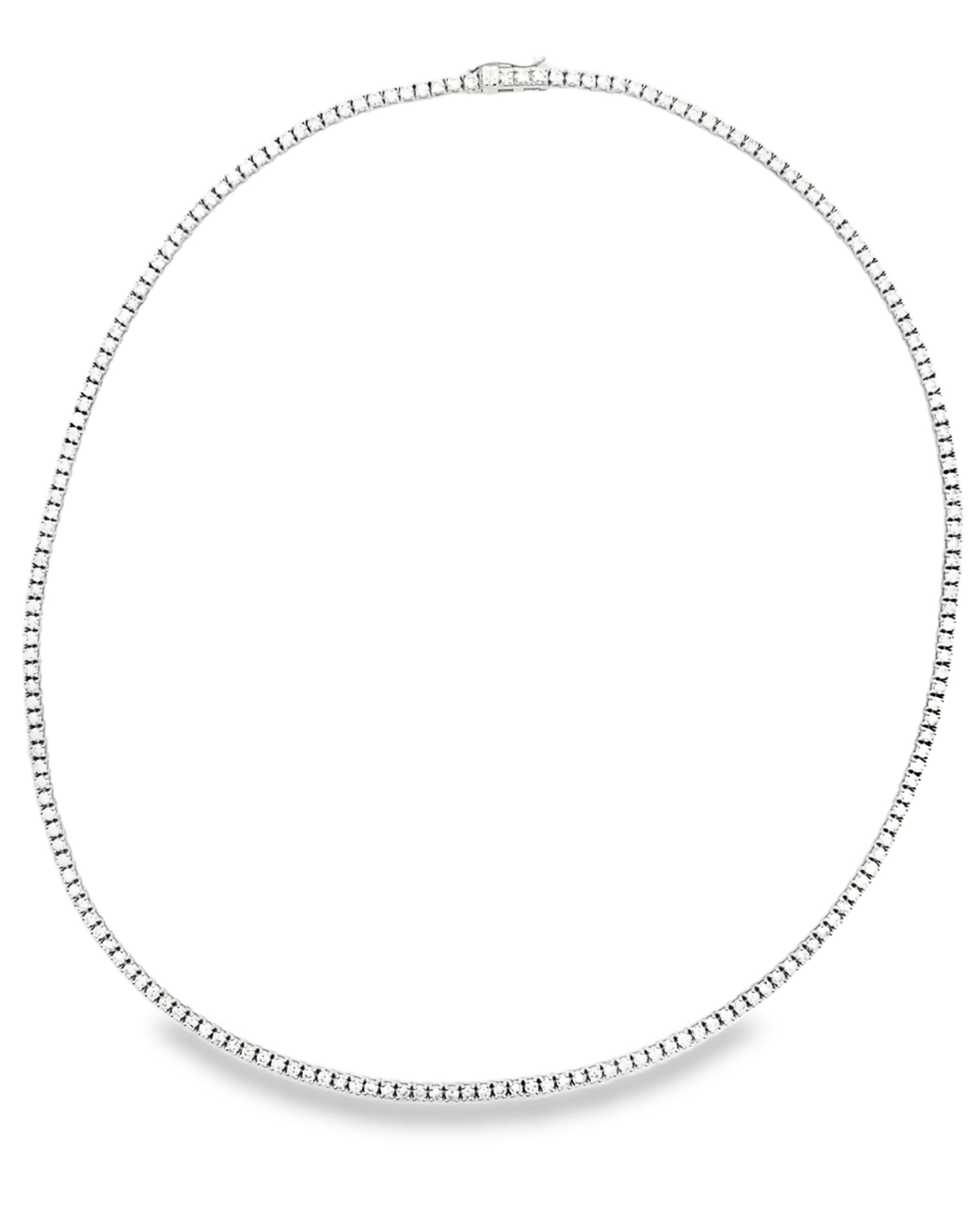 14K White Gold Tennis Necklace