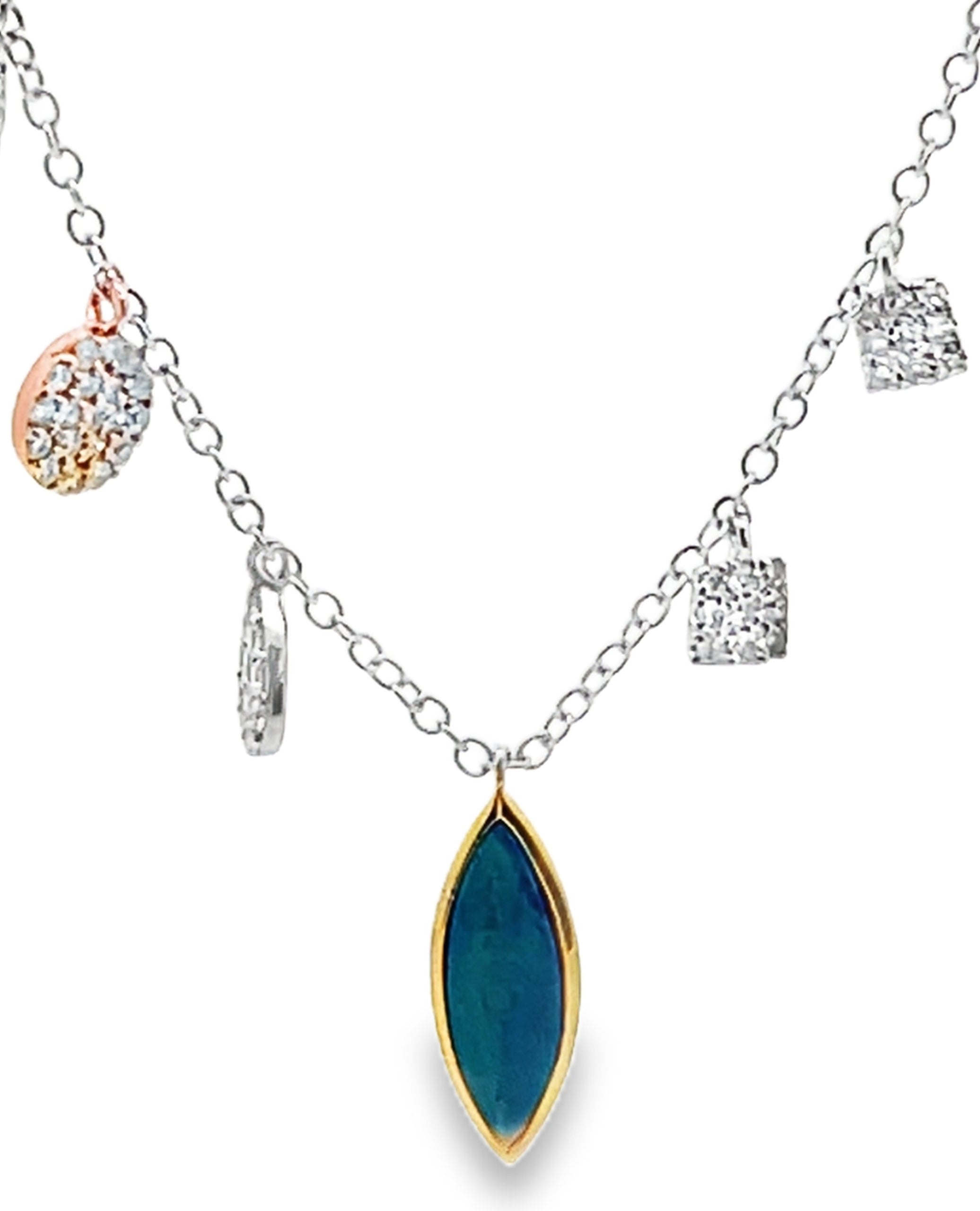 Meira T. 14K Gold Opal & Diamond Pendant Necklace