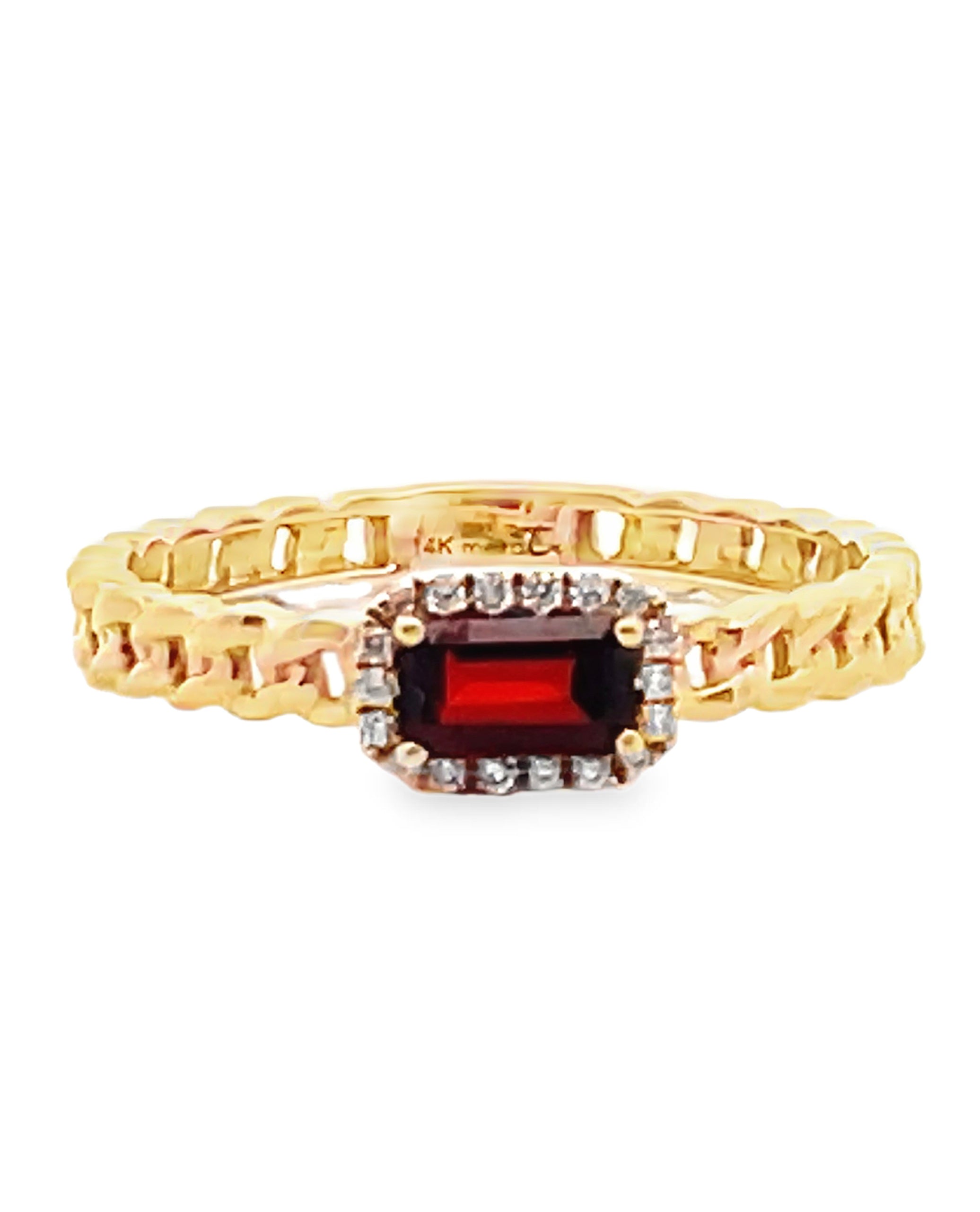 Meira T. 14K Yellow Gold Garnet & Diamond Ring