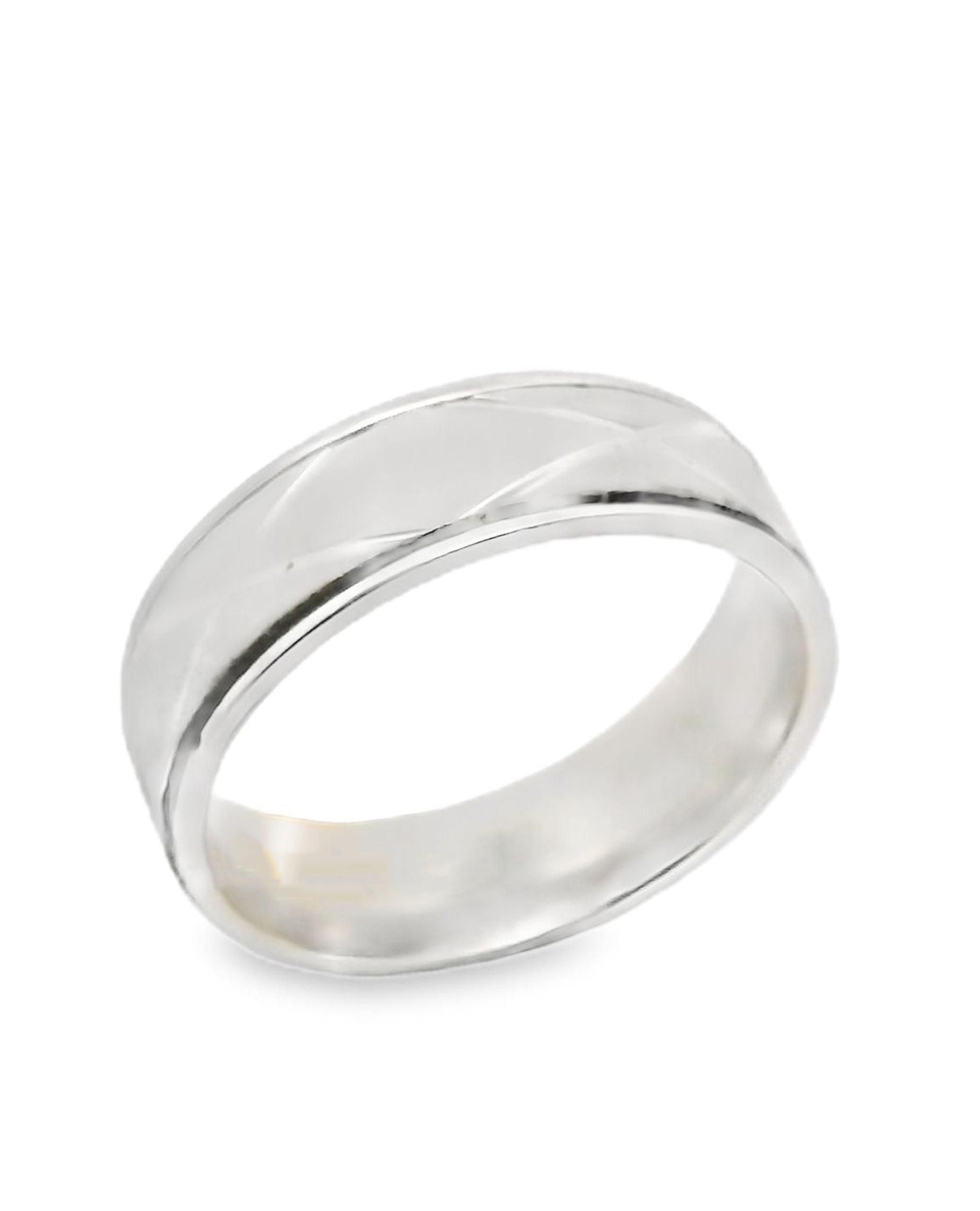 14K White Gold Wedding Band- Size 9