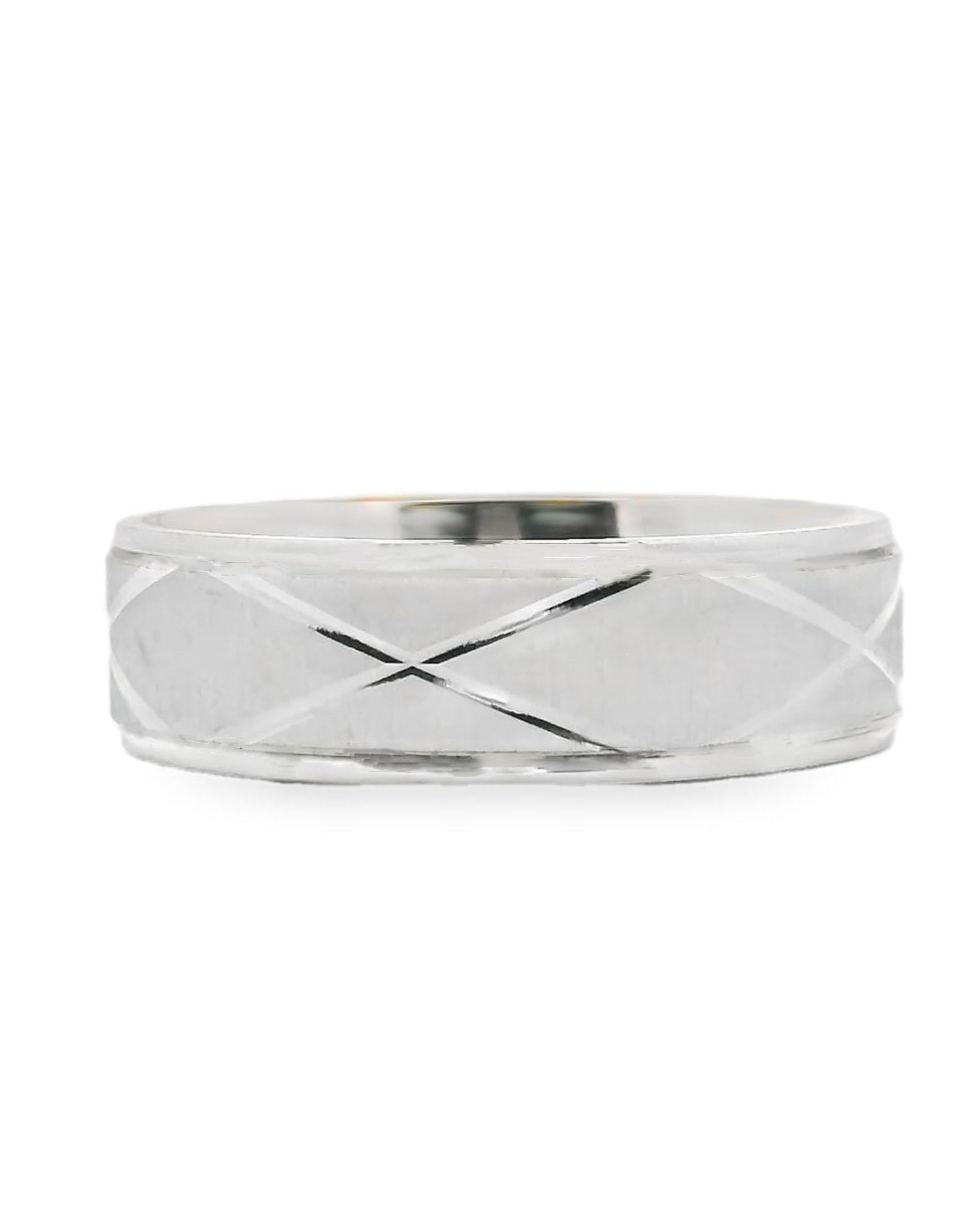 14K White Gold Wedding Band- Size 9