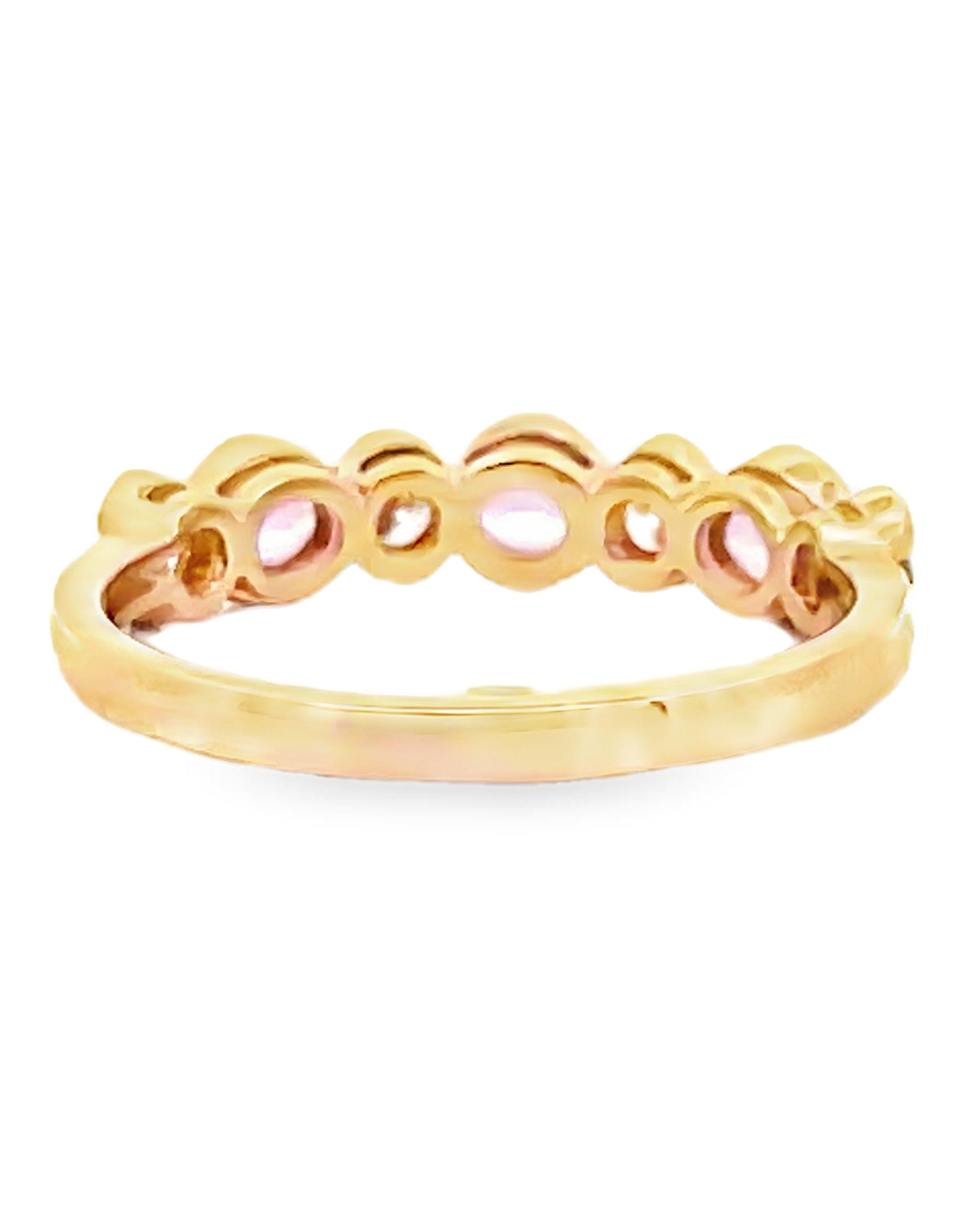 14K Yellow Gold Pink Sapphire & Diamond Ring