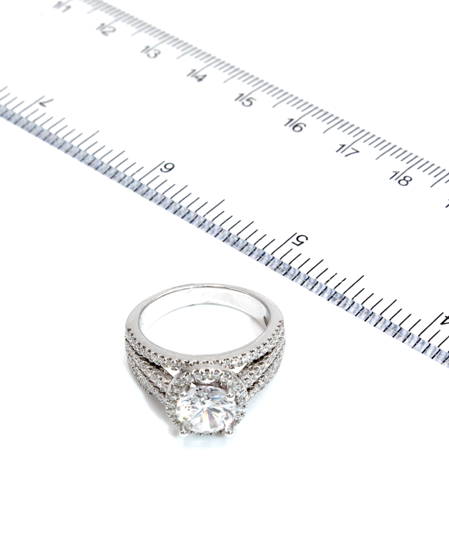 Vanna K 18AR9886DCZ Engagement Ring Diamond Setting for Round Center Stone