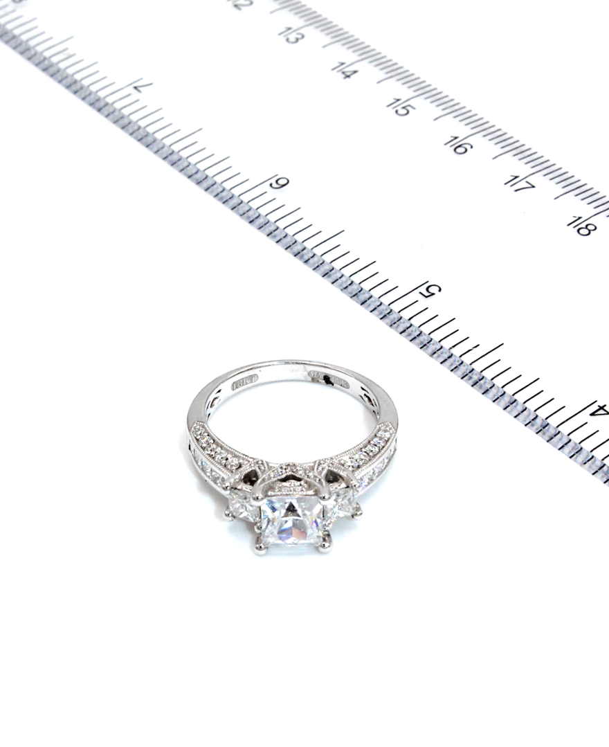 Vanna K 18K White Gold Engagement Ring Setting