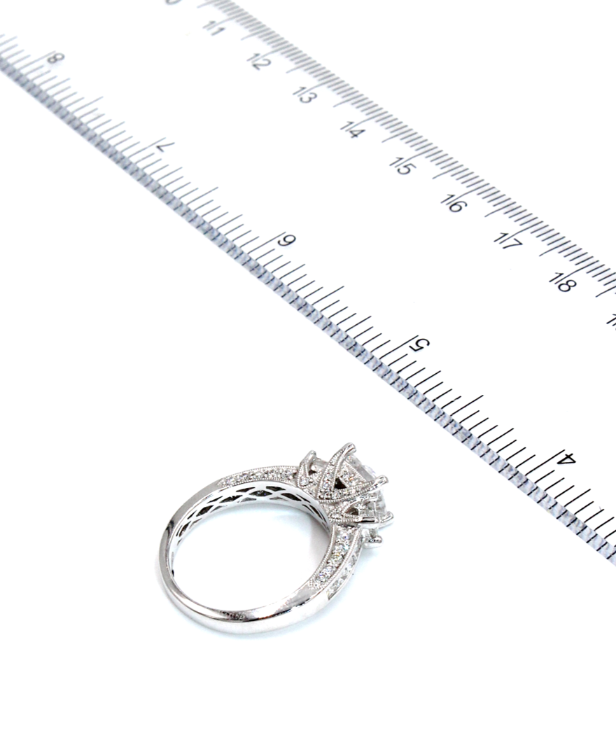 Vanna K 18K White Gold Engagement Ring Setting
