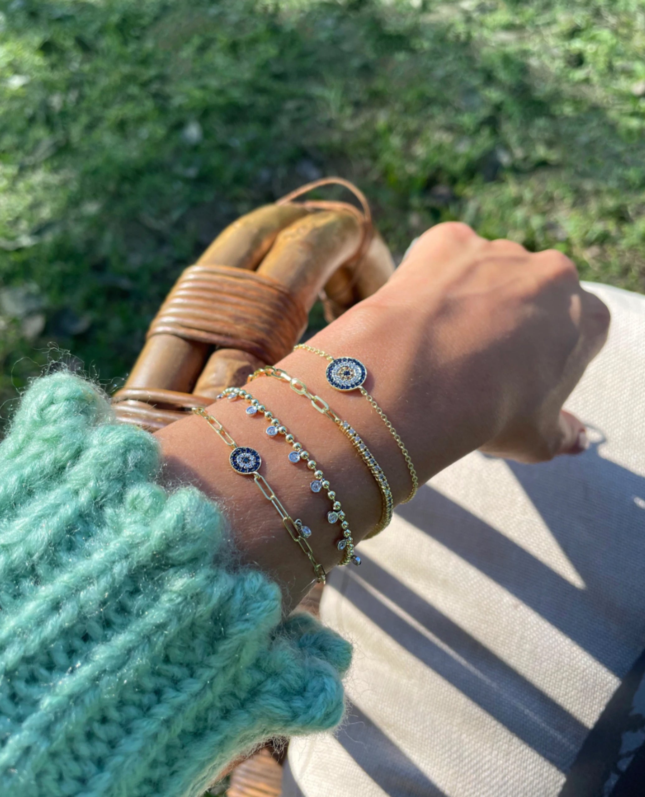 Meira T. 1B6996/TT 14K Eye Paperclip Bracelet