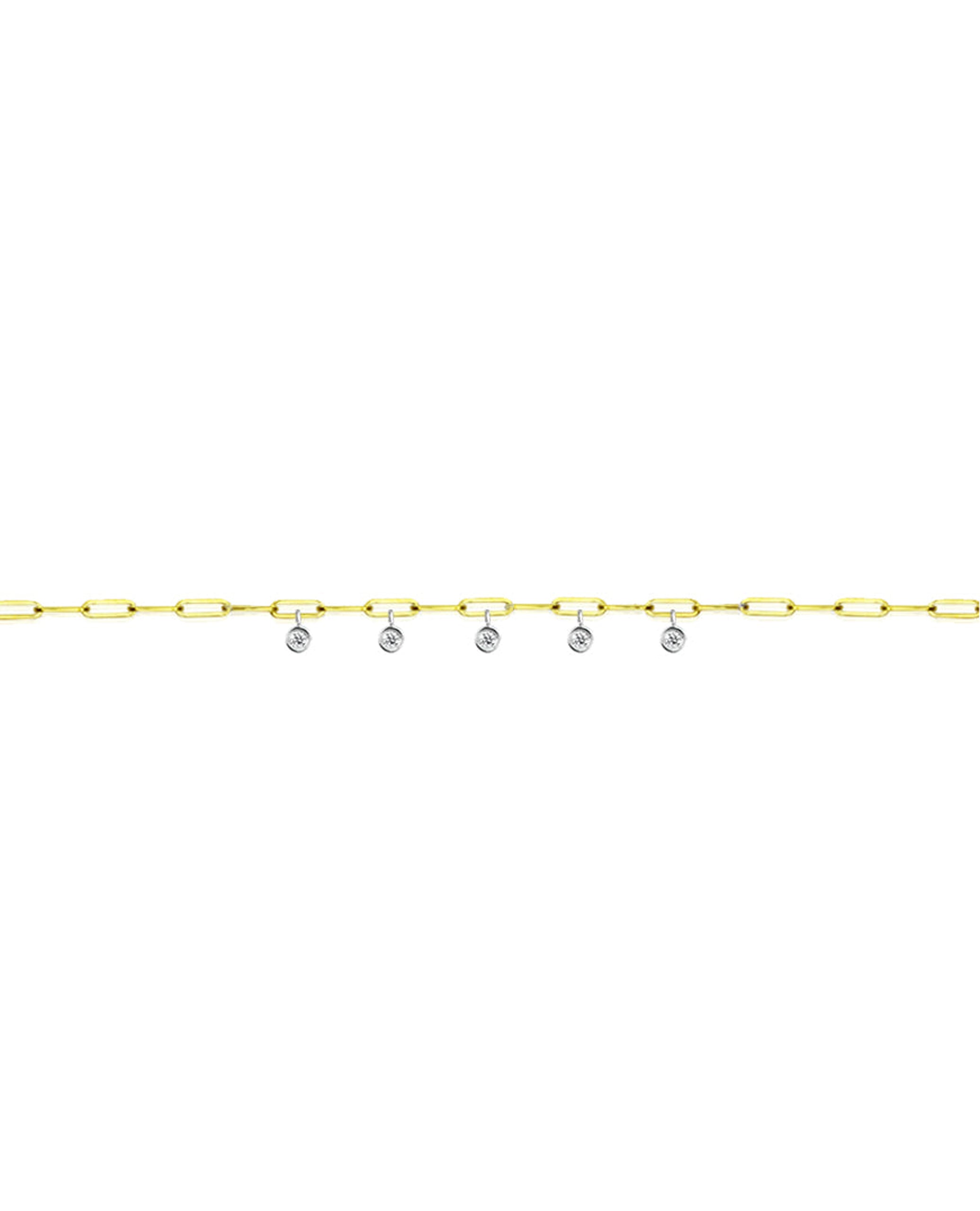 Meira T. 14K Yellow Gold Paperclip Chain Bracelet with Bezel Diamonds