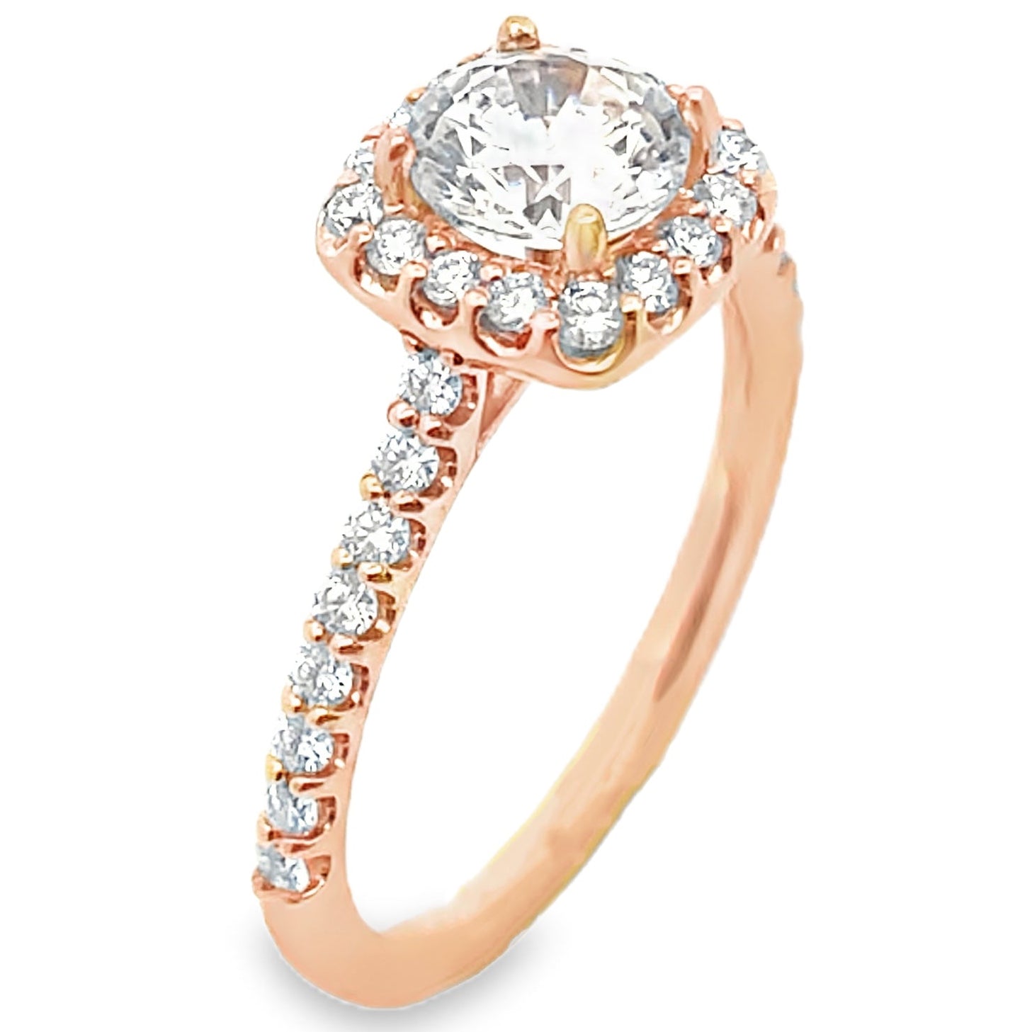 Ritani 1CUZ1321 18K Rose Gold French Set Engagement Ring Setting for 5 to 5.5 Millimeter Round Center Stone