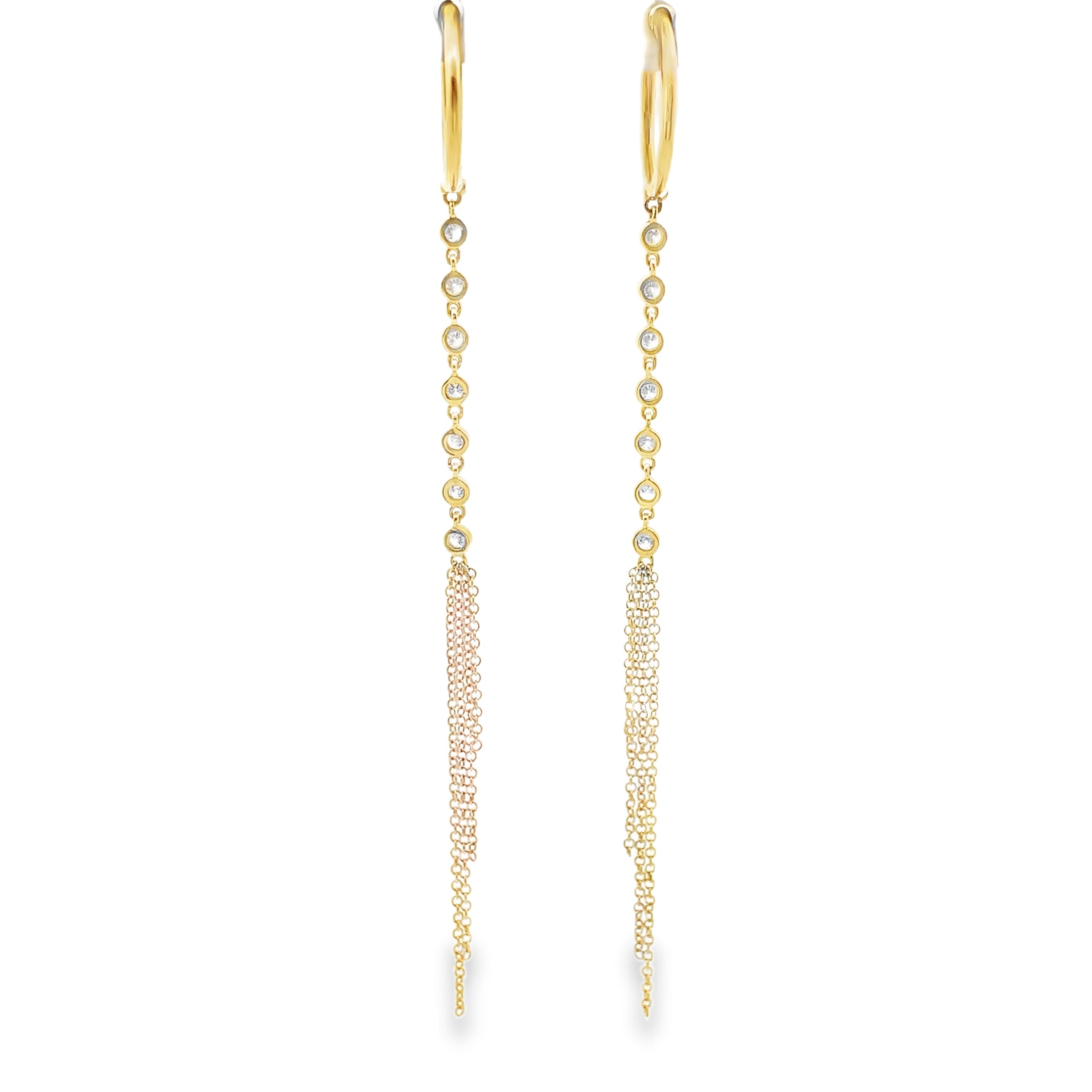 Meira T 1E8505/Y 14K Yellow Gold Long Tassel Duster Drop Earrings