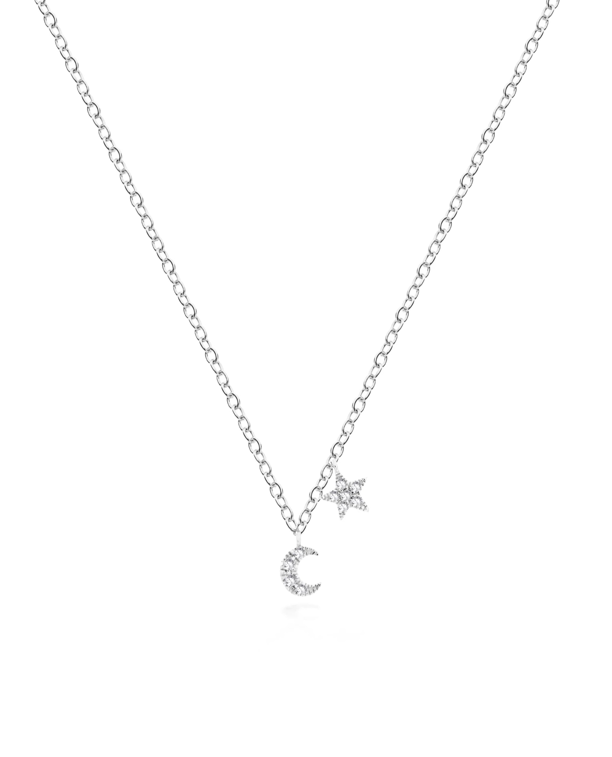 Meira T. 14K White Gold Mini Moon and Star Necklace