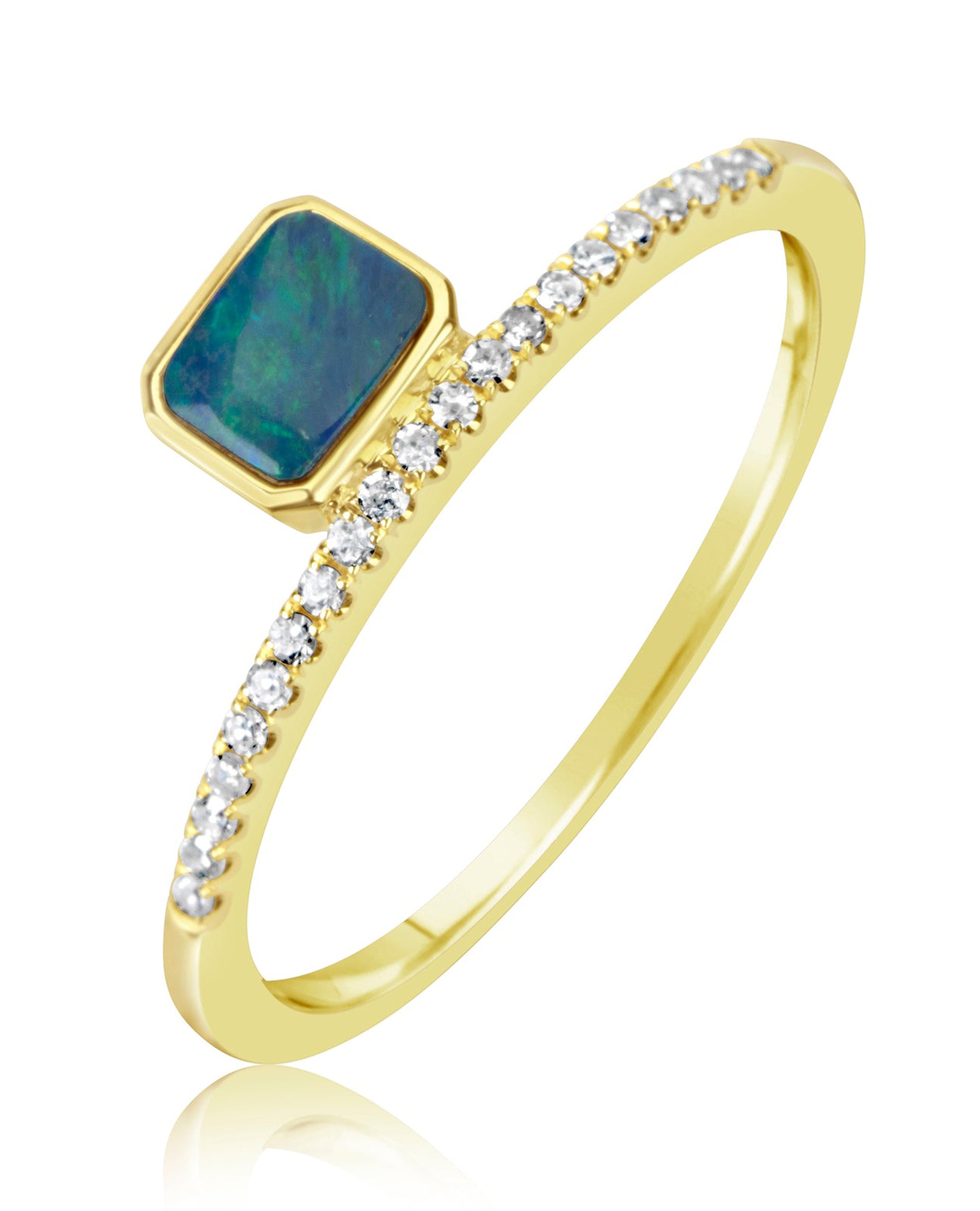 Meira T. 14K Yellow Gold Ring with Blue Sapphire & Diamonds