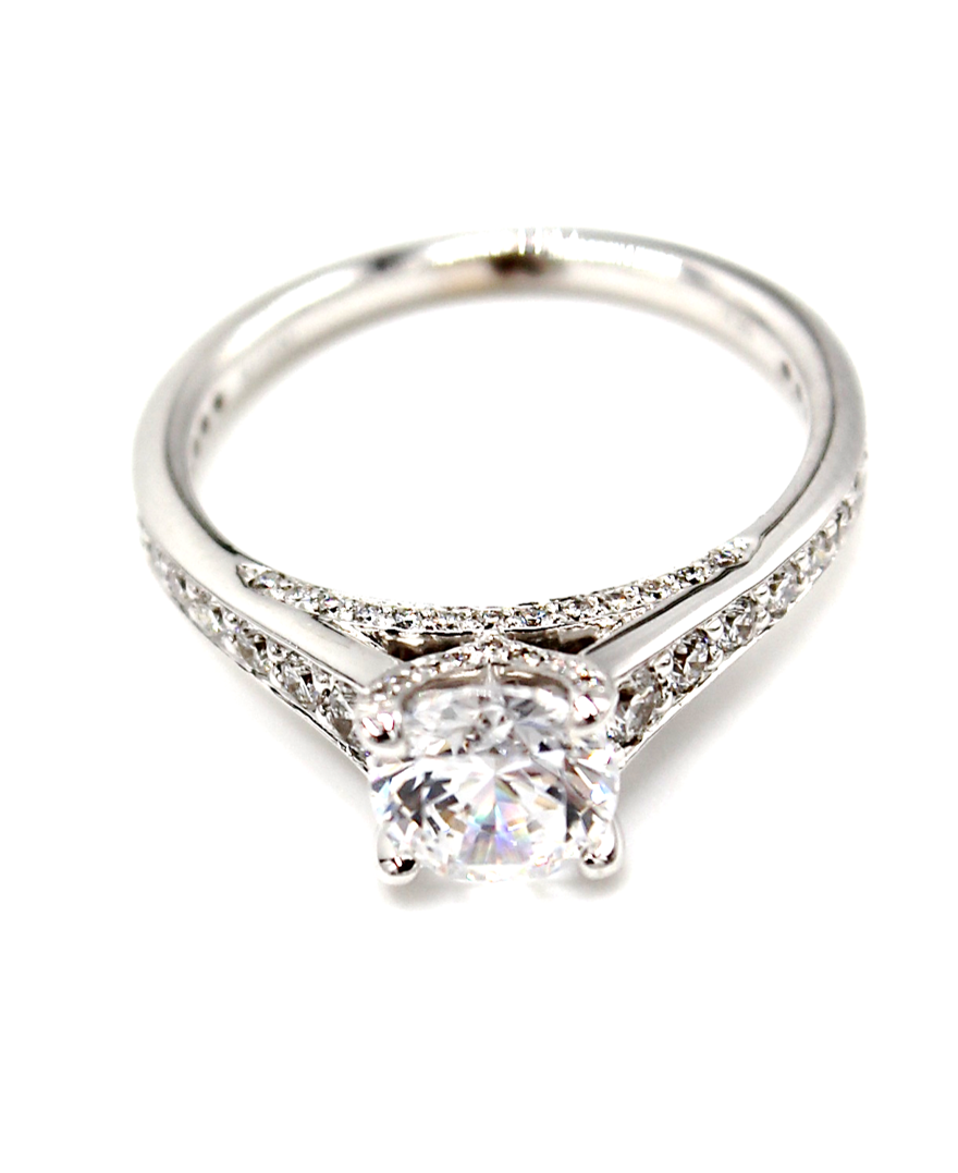 Ritani 1RZ2378AR 18K White Gold Engagement Ring Setting