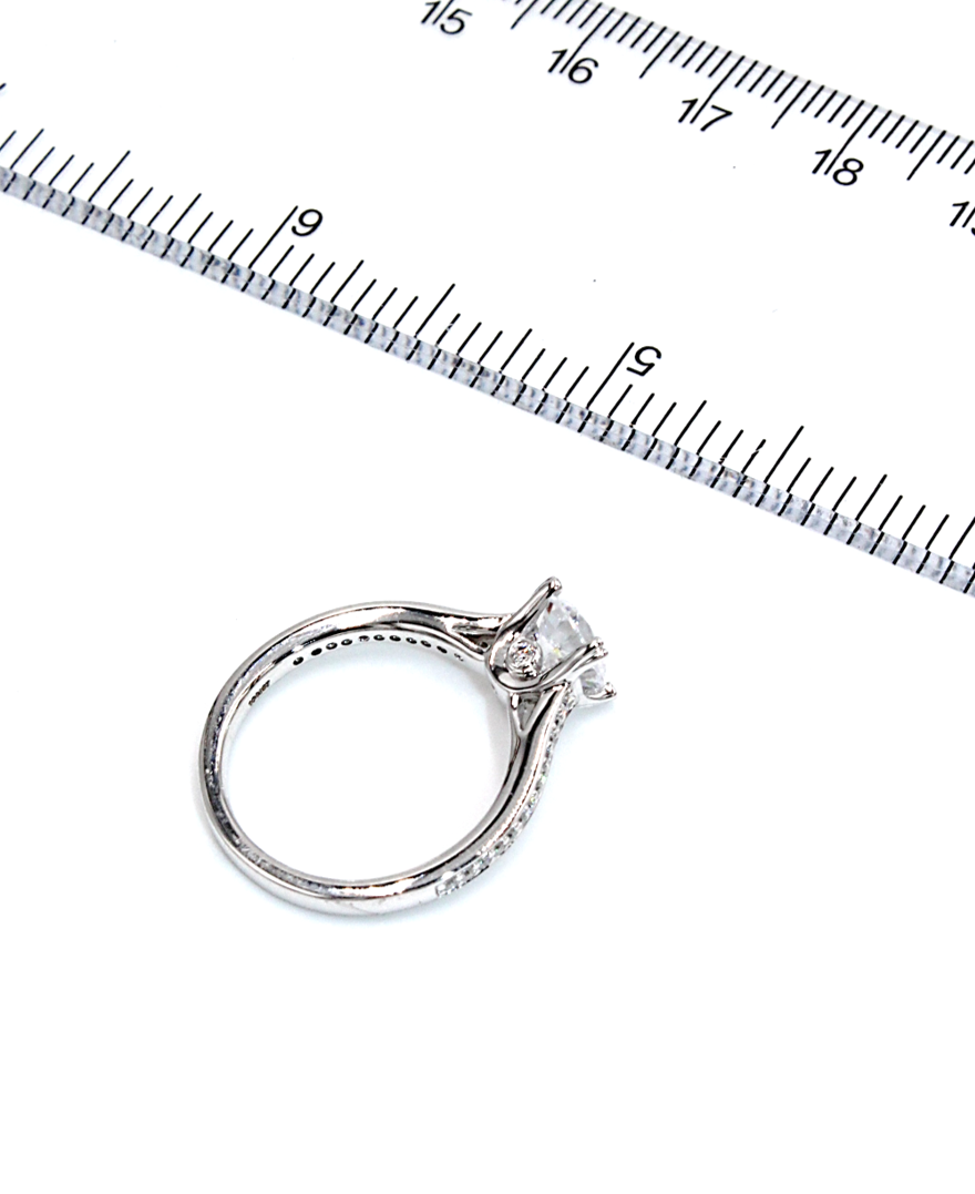 Ritani 1RZ2493 14k White Gold Engagement Ring Setting for Round Center Stone