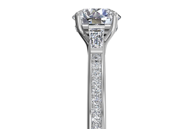 Ritani 1RZ3051 14k White Gold Engagement Ring Setting for 6.5 Millimeter Round Center Stone