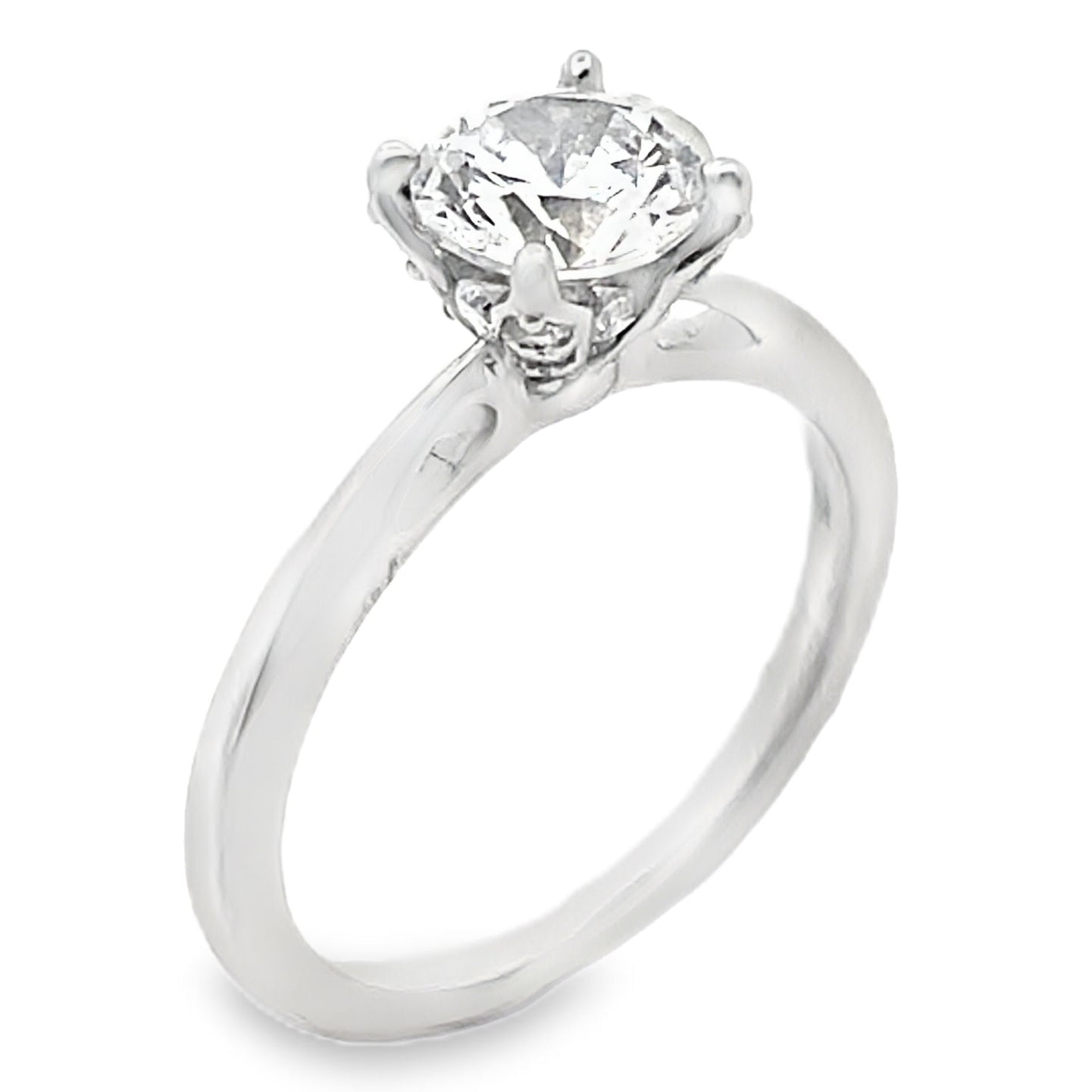 Ritani 1RZ3279 14K White Gold Engagement Ring Setting for Round Solitaire Diamond