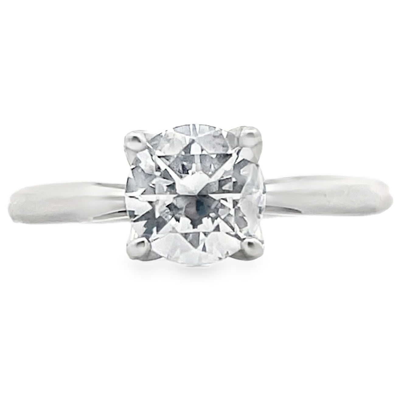 Ritani 1RZ3279 14K White Gold Engagement Ring Setting for Round Solitaire Diamond