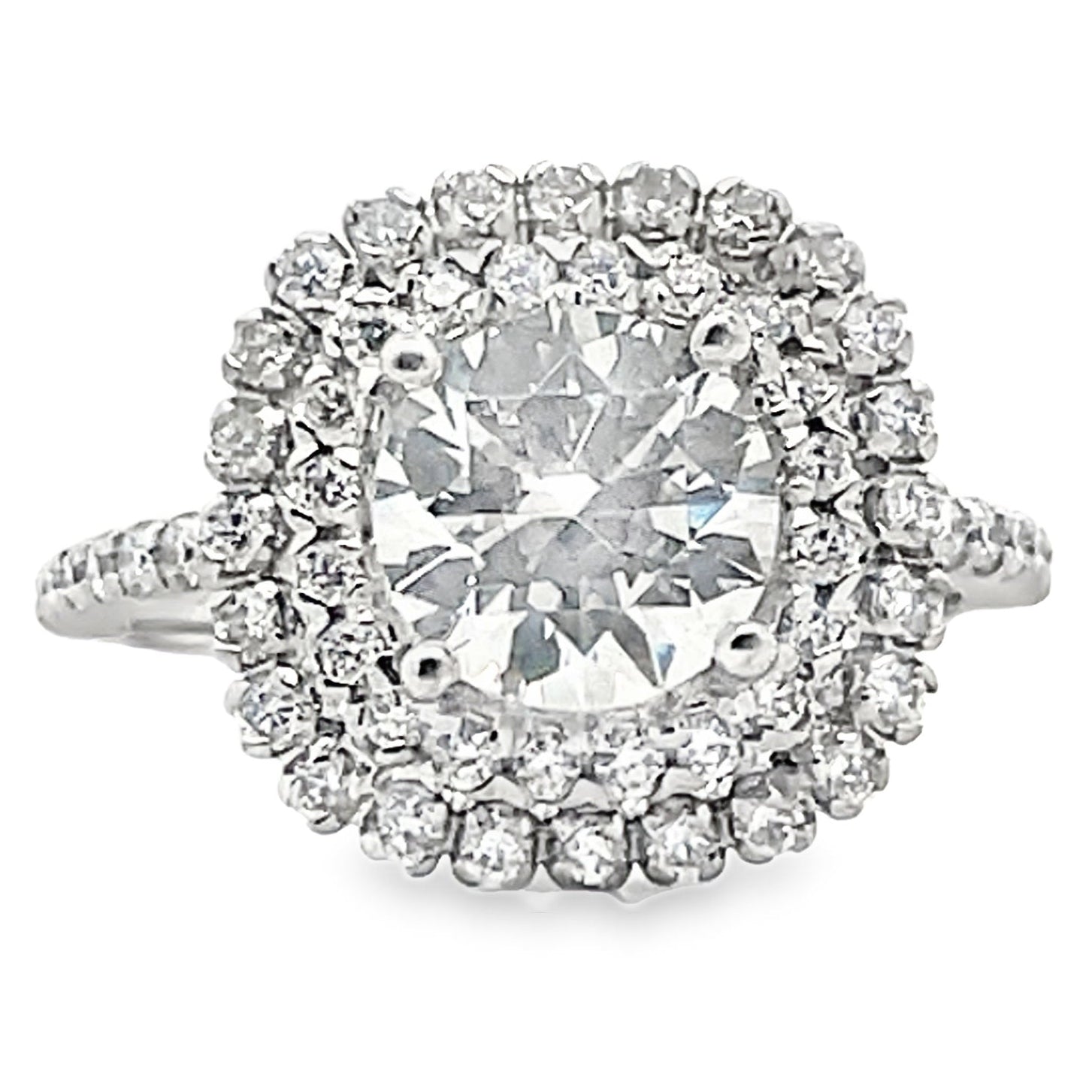 Ritani 1RZ336 14K White Gold Double Halo Engagement Ring Setting for 7.5 Millimeter Round Center Stone