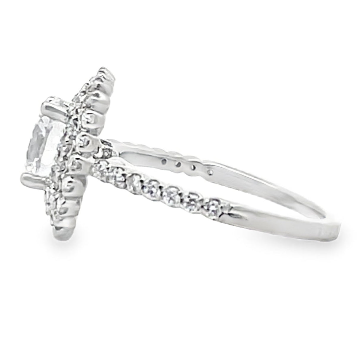 Ritani 1RZ336 14K White Gold Double Halo Engagement Ring Setting for 7.5 Millimeter Round Center Stone