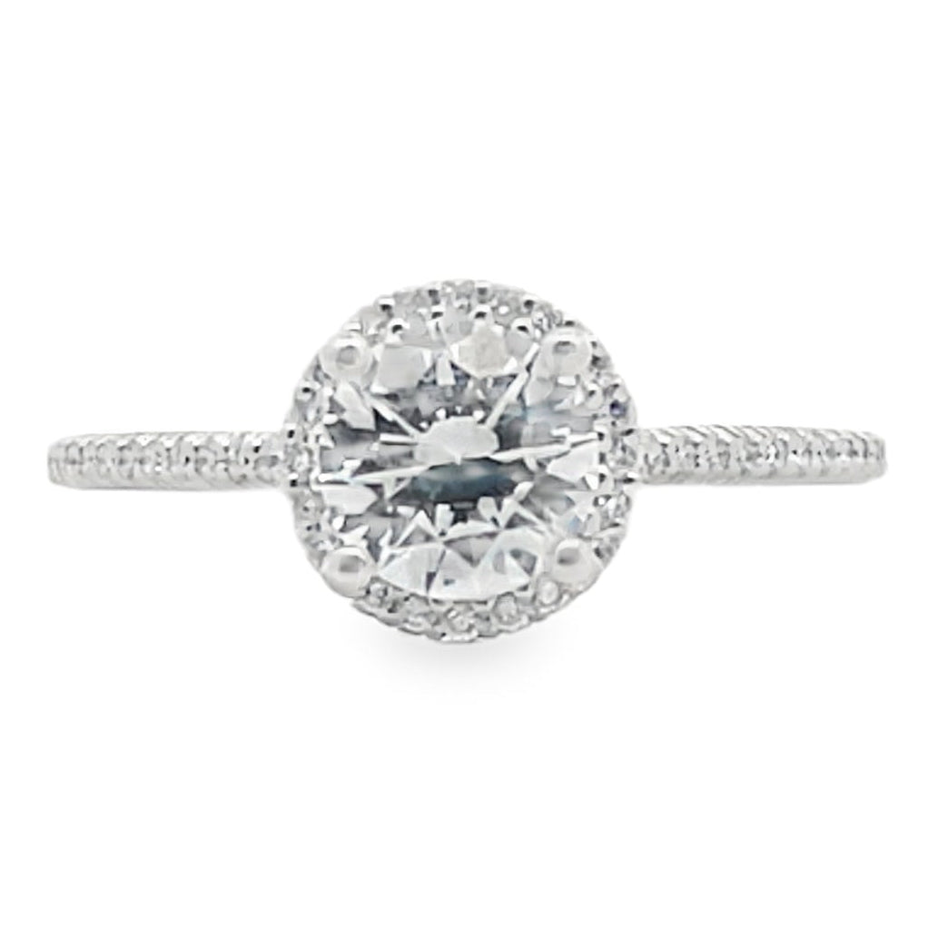 Ritani 1RZ3702 French-Set Halo Engagement Ring Setting for 6.5 Millimeter Round Center Stone
