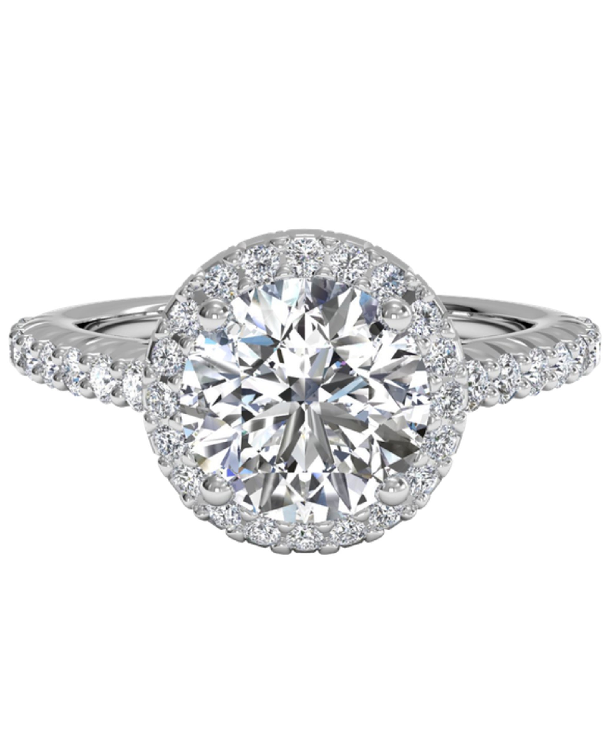 Ritani 1RZ3705 Bella Vita 18K Halo Engagement Ring