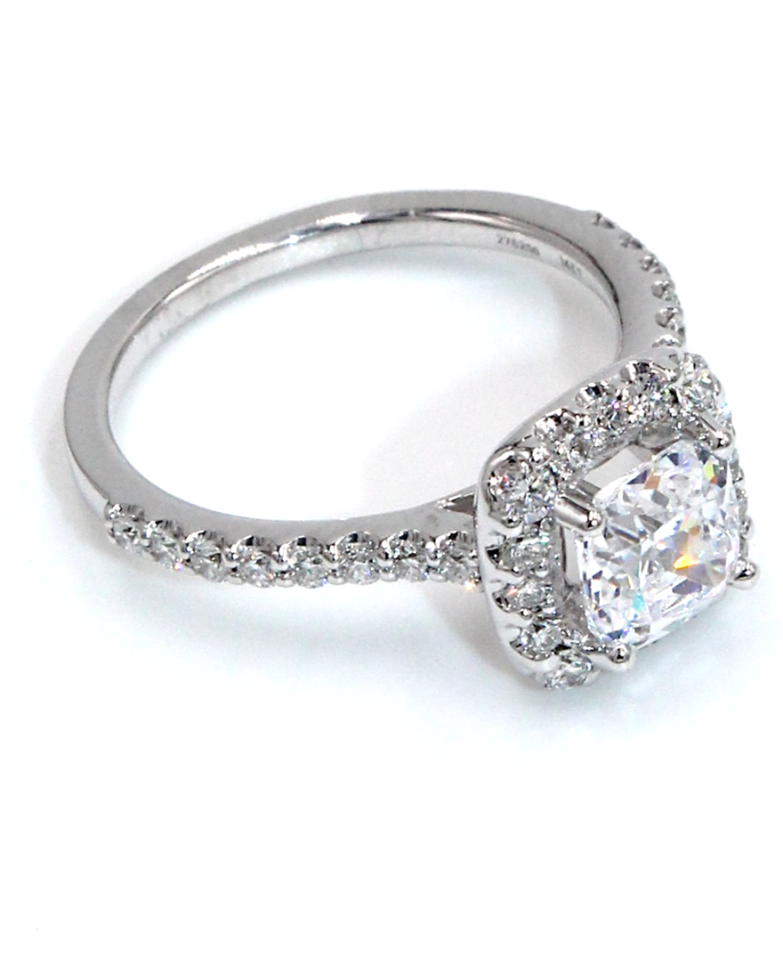 Ritani 1CUZ1321ER 14k White Gold Halo Engagement Ring