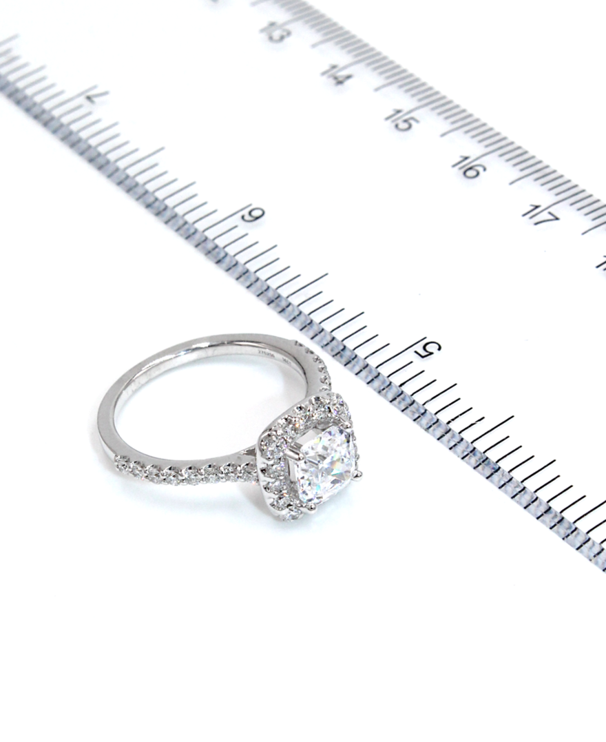 Ritani 1CUZ1321ER 14k White Gold Halo Engagement Ring