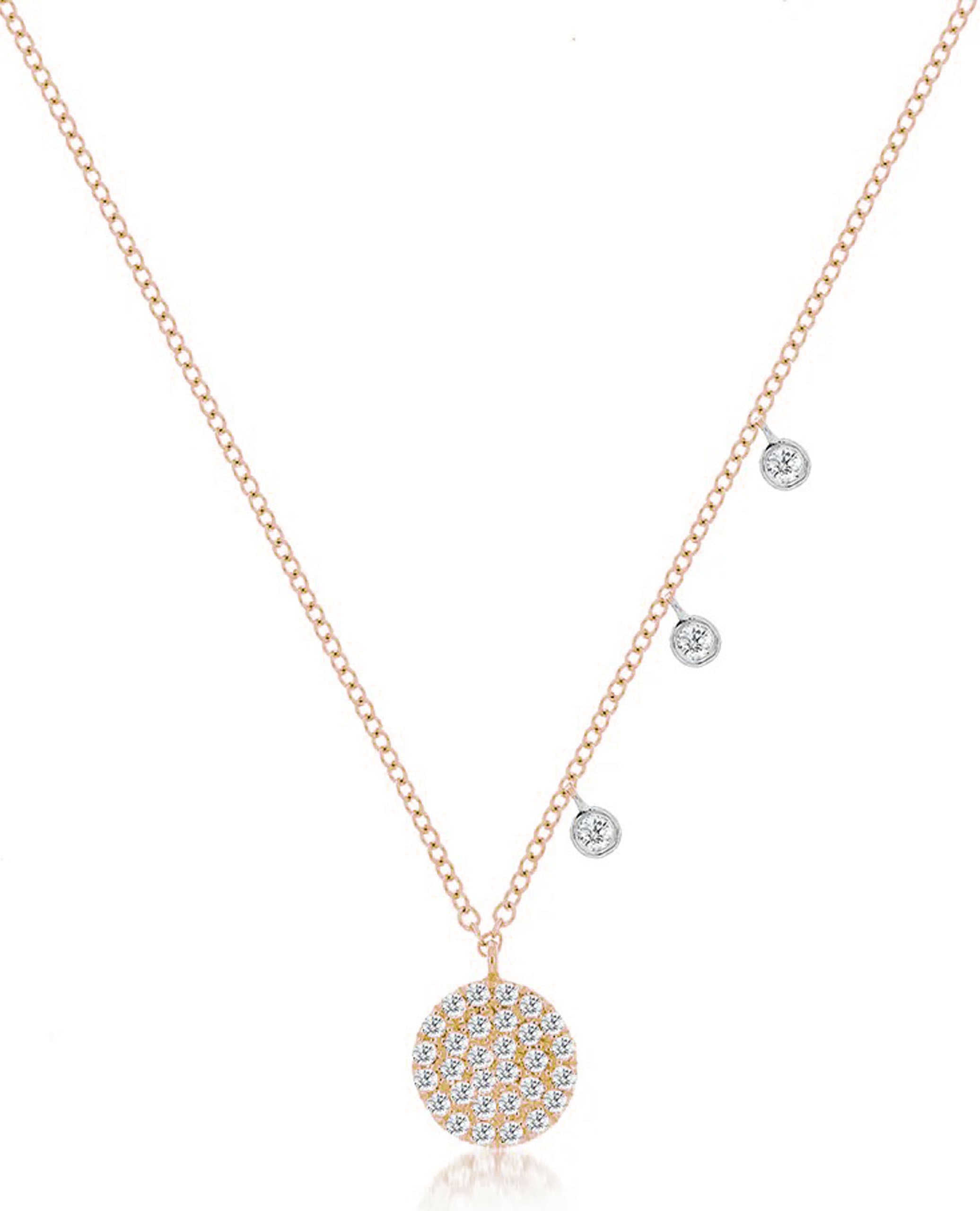 Meira T. 1N7176/TG 14K Rose Gold Signature Disc Necklace