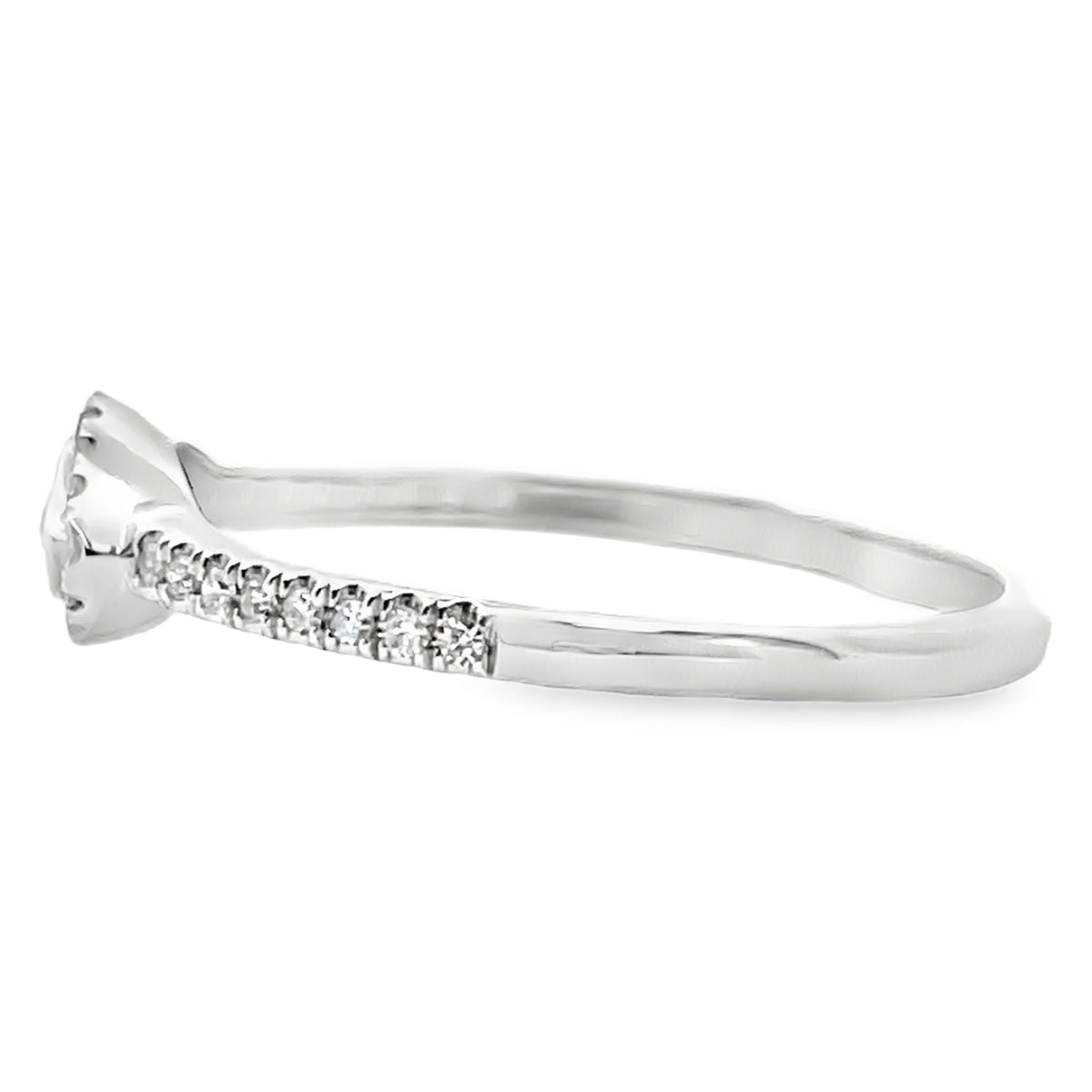 Meira T 1R4615/WE 14K White Gold Marquise Emerald & Diamond Ring