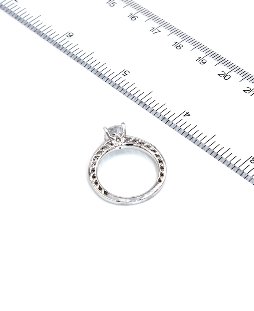 Ritani 1RZ4170 Micropavé 14k White Gold Engagement Ring Setting for Round Center Stone