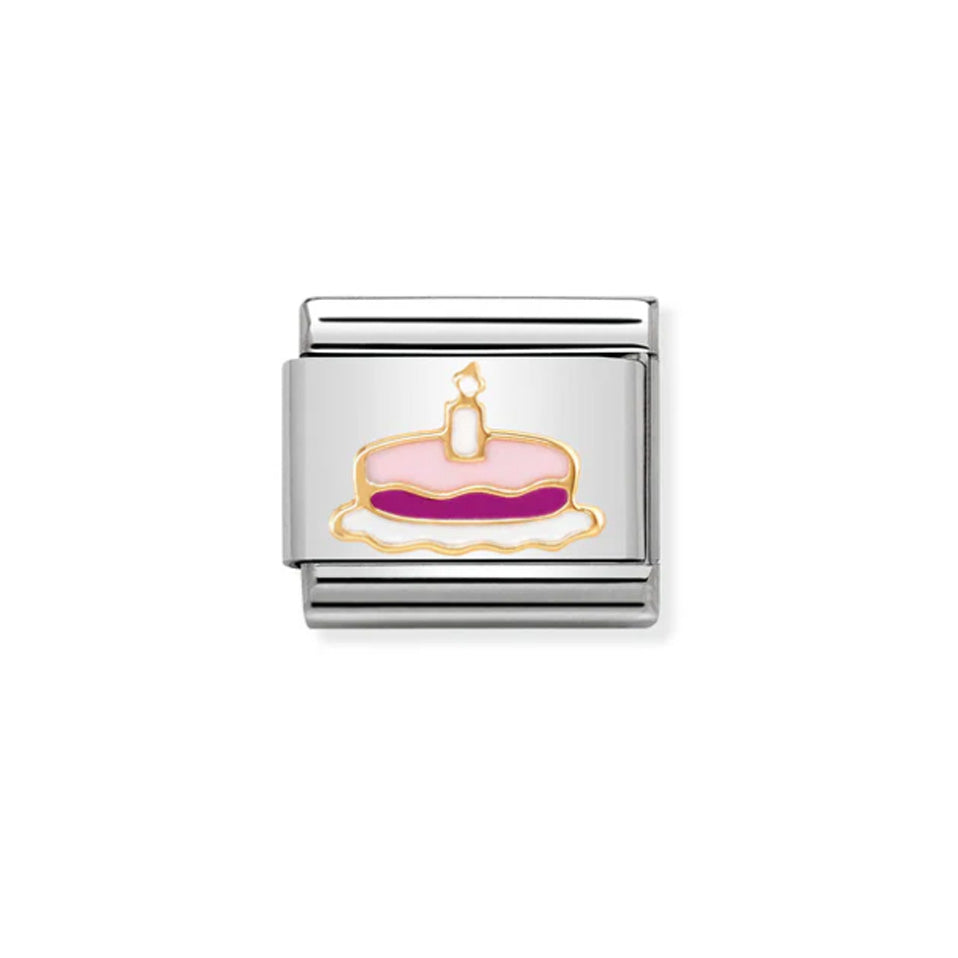 Nomination Composable 030285/05 Enamel & 18k Gold Cake with Candle