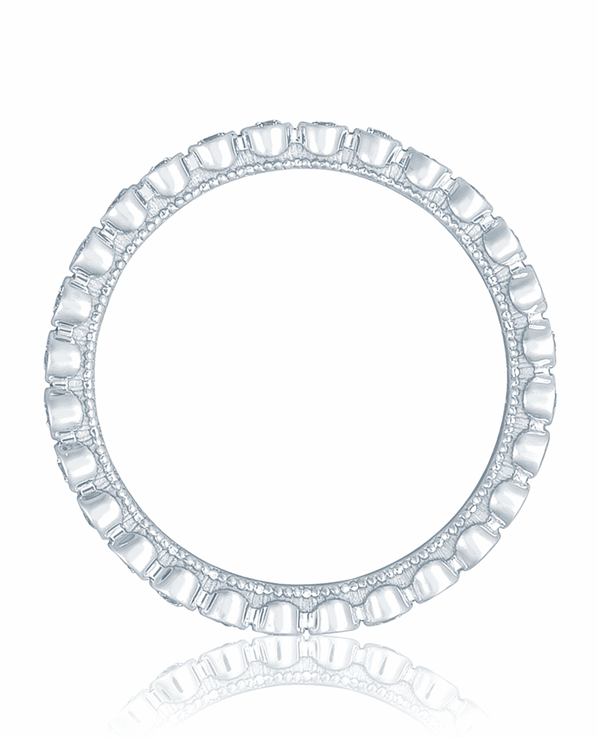 Tacori 18K White Gold 200-2 ET W Sculpted Crescent Eternity Ring Size 6.5