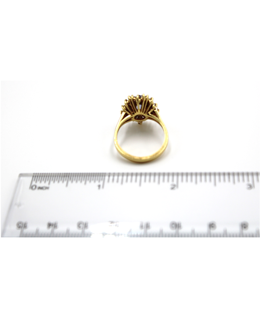 Vintage 1.04 Carat Marquise Tanzanite Ring with 1.34 Carat Baguette Diamonds Set in 18K Yellow Gold