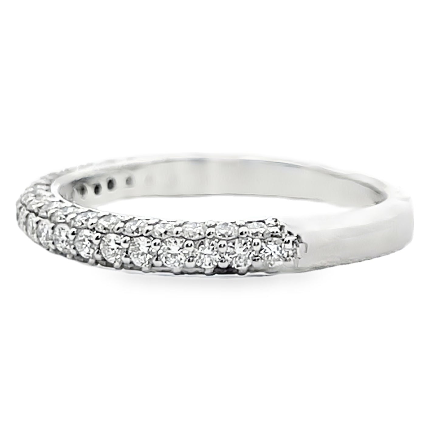 Ritani 21340CR "Masterwork" Collection 14K White Gold Pave Set Diamond Wedding Band 0.83 Carats