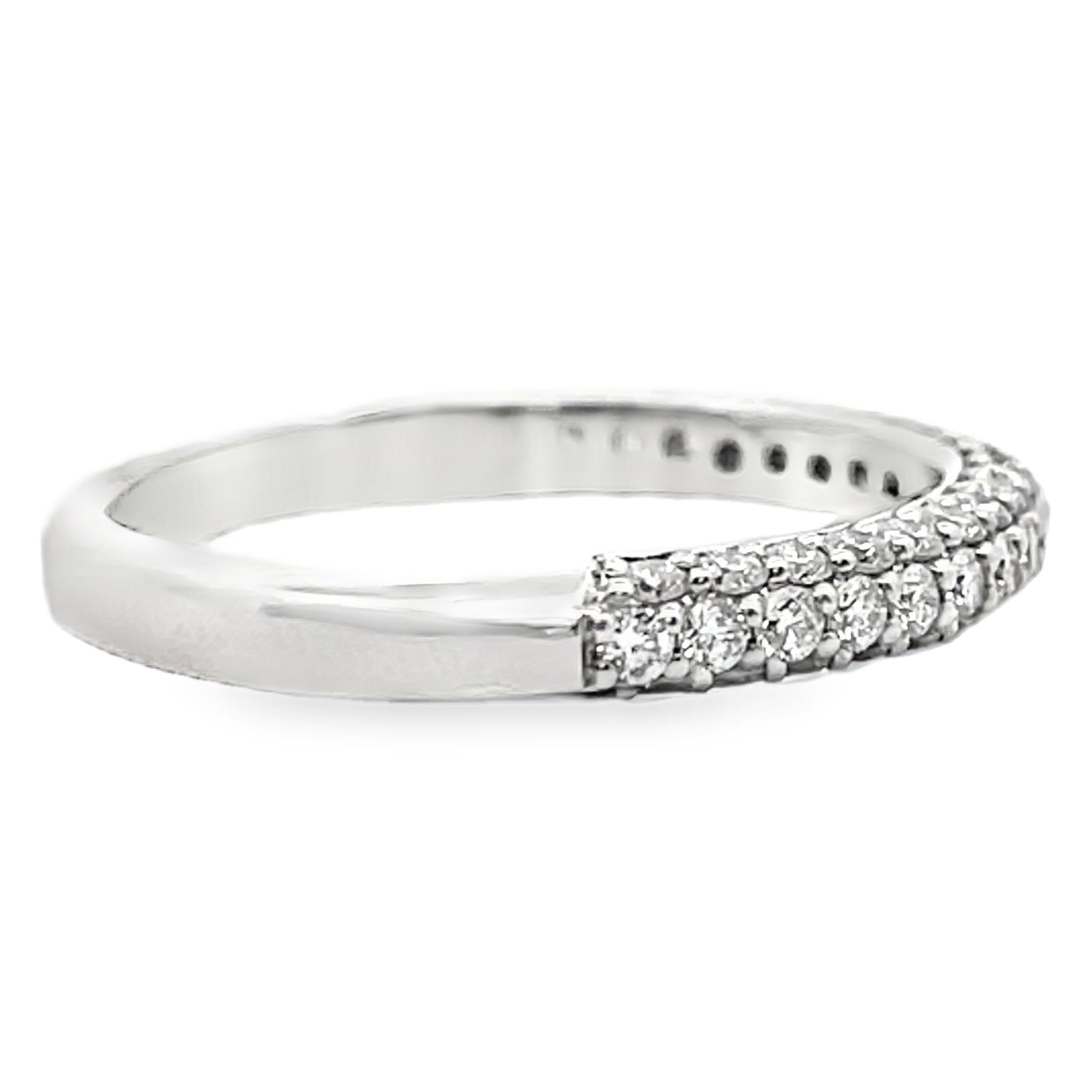 Ritani 21340CR "Masterwork" Collection 14K White Gold Pave Set Diamond Wedding Band 0.83 Carats
