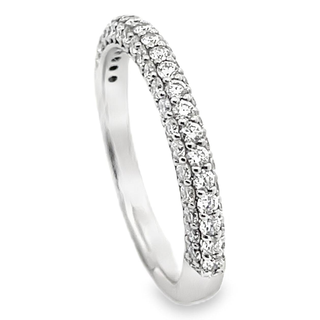 Ritani 21340CR "Masterwork" Collection 14K White Gold Pave Set Diamond Wedding Band 0.83 Carats