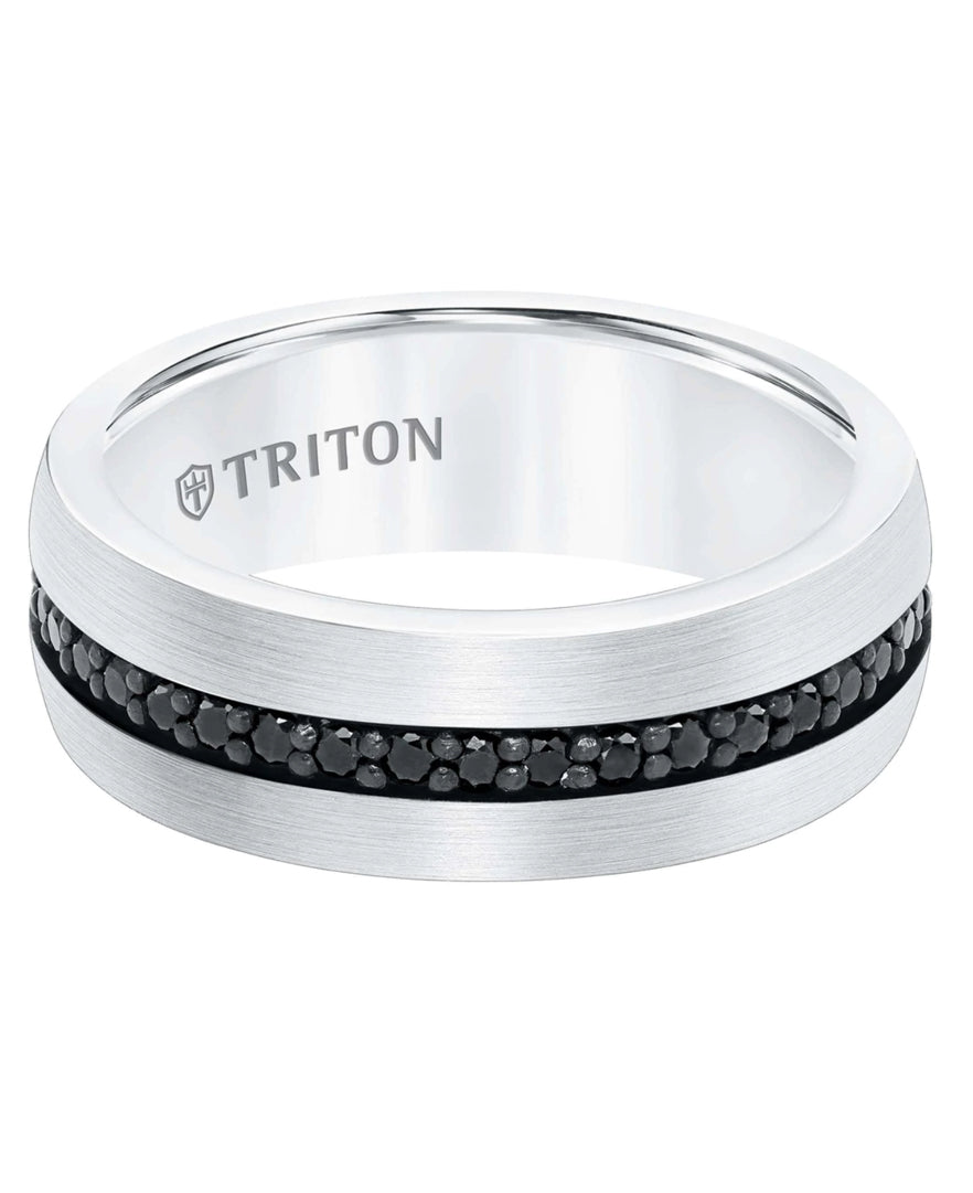 Triton "Stone" Collection 8MM Tungsten Eternity Ring