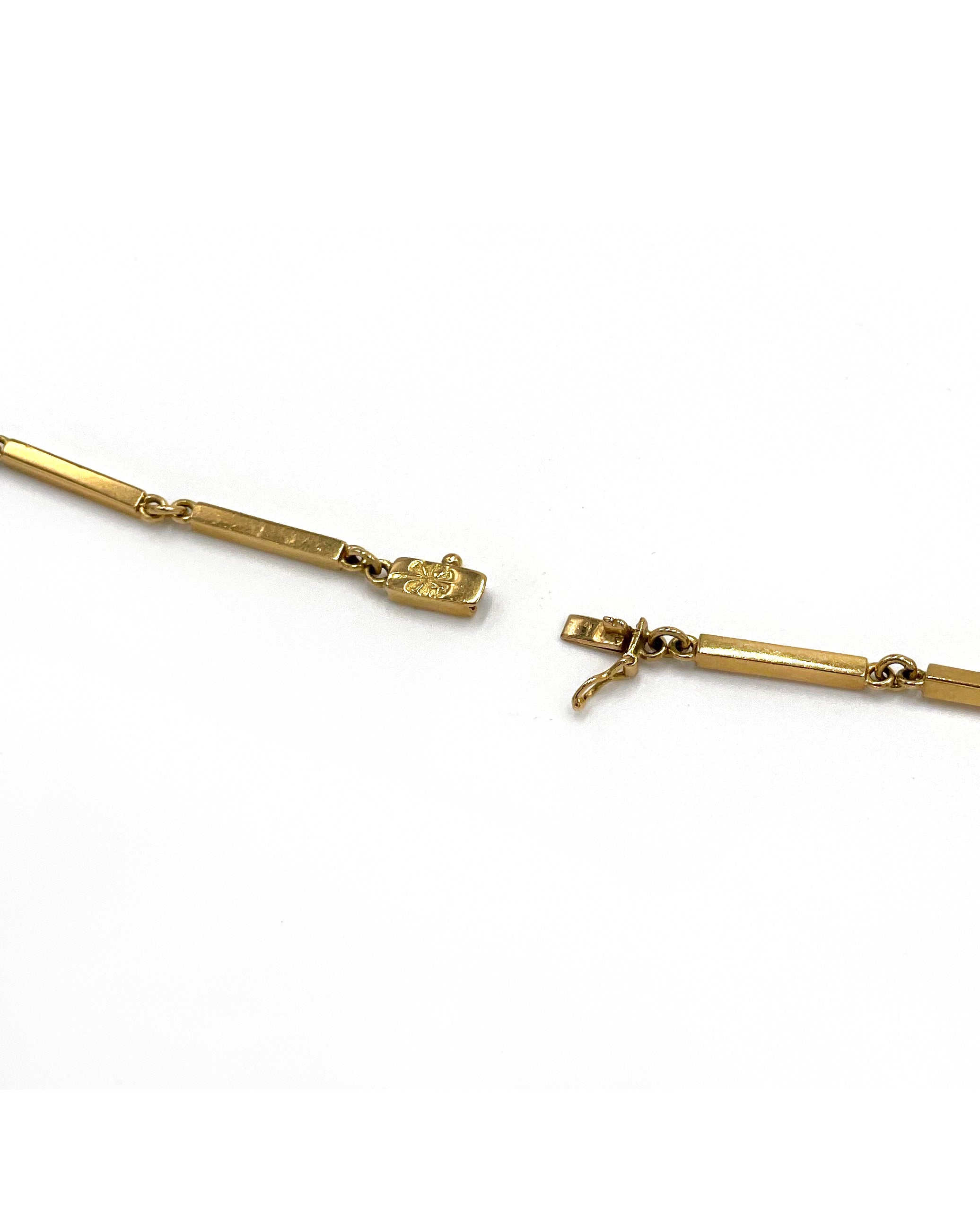 Pre-owned Hand Crafted 18K Yellow Gold Quartz Crystal Necklace