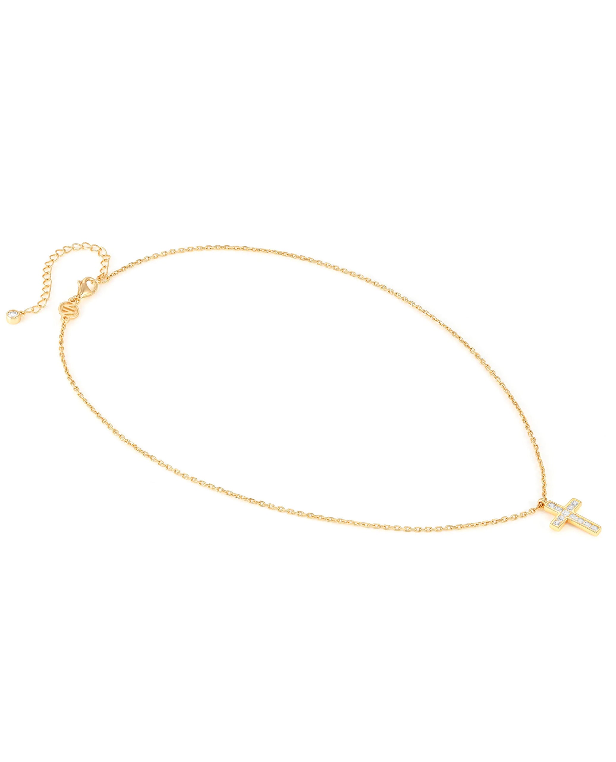 Nomination 240913/001 Carismatica Large Cross Necklace Yellow Finish with CZ