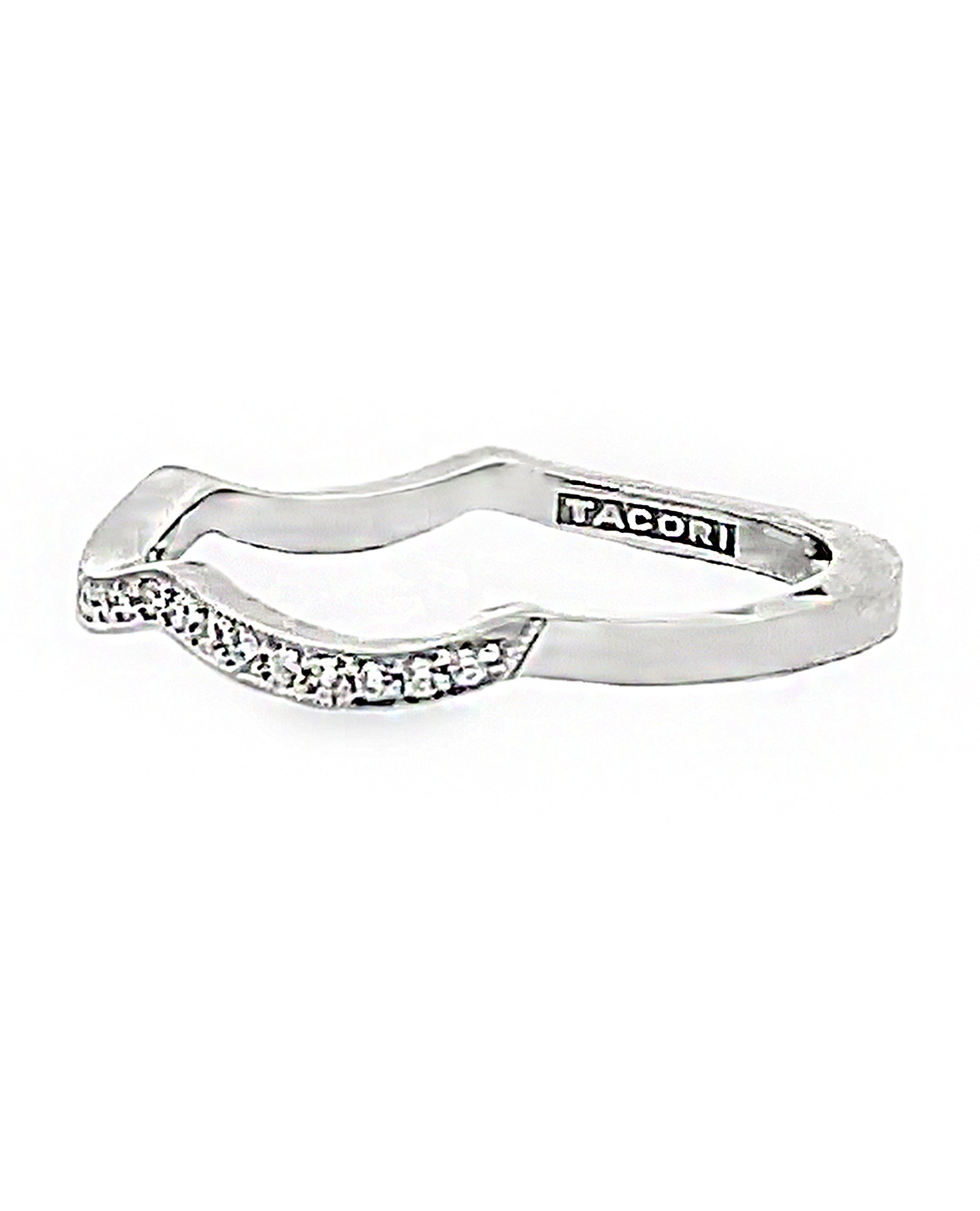 Tacori 2647 MDB Platinum Wedding Band with Diamonds 0.14 Carats