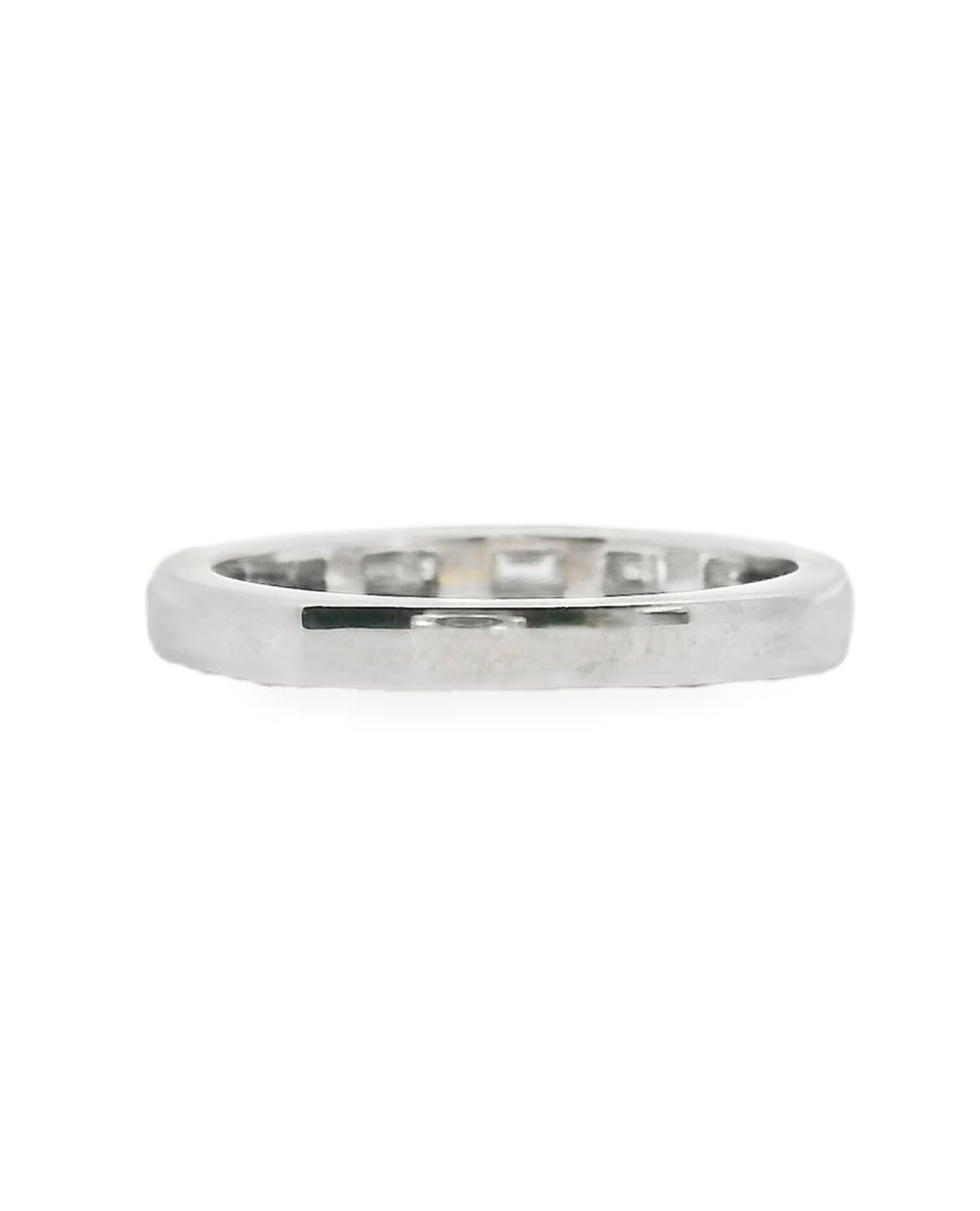 18K White Gold Euro Shank Wedding Band with Diamonds