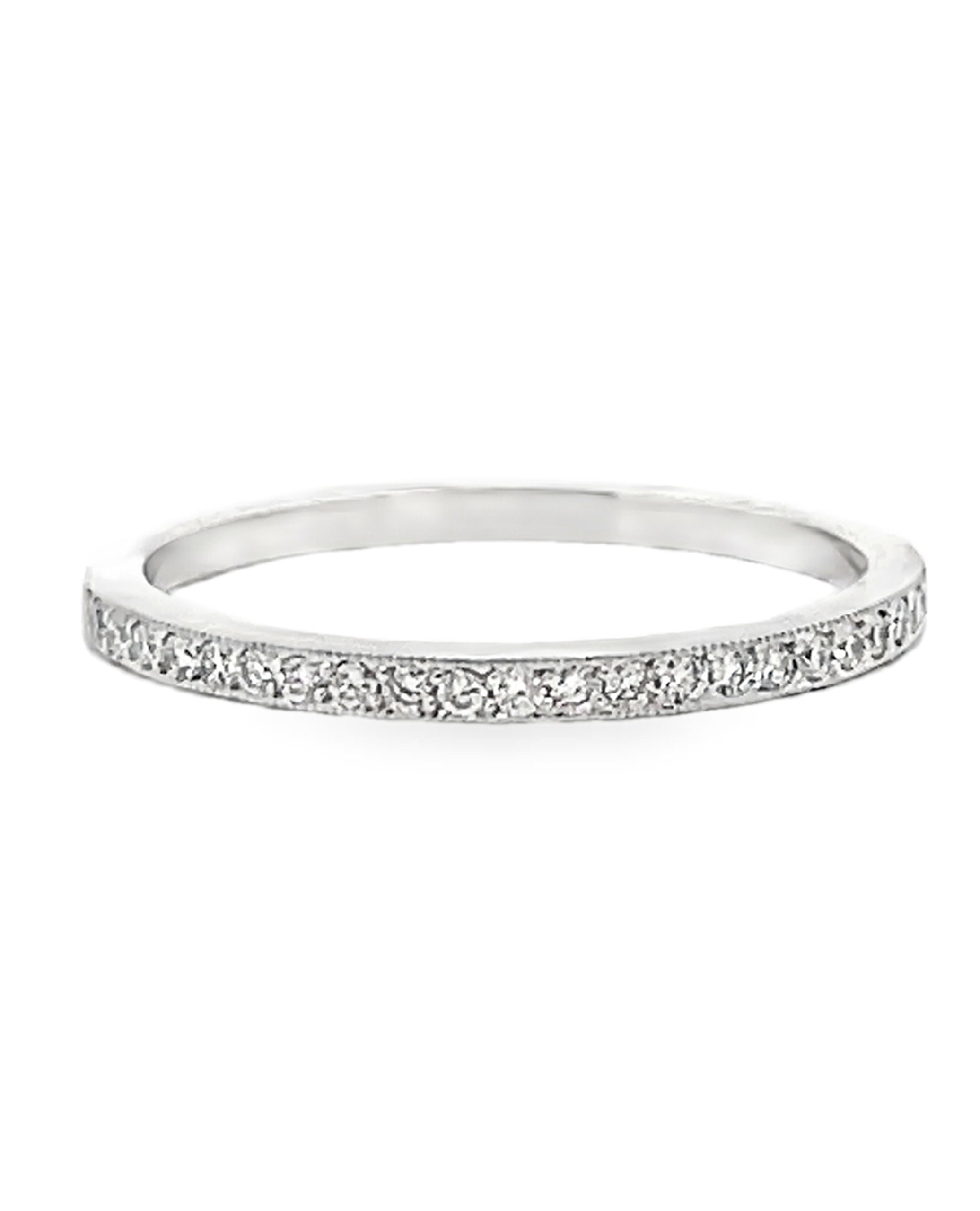 Tacori 18K White Gold 2526 1/2 ML W Simply Tacori Wedding Band 0.14 Ct Diamonds