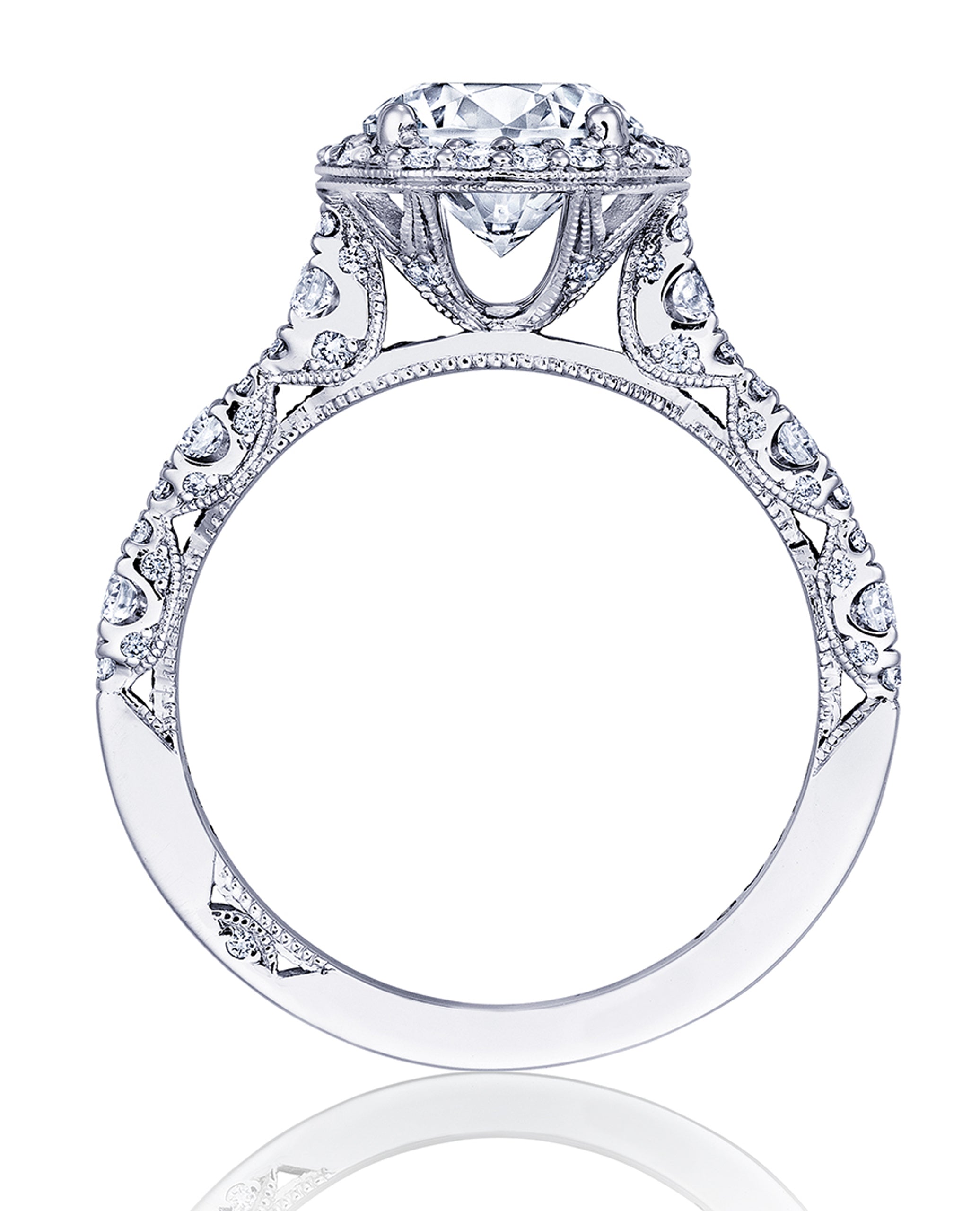 Tacori HT2560 RD8W Petite Crescent 18K White Gold Engagement Ring Setting