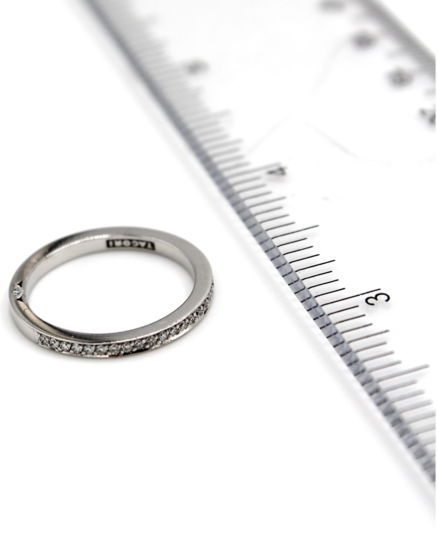 Tacori 2630 B SM P 1/2W Dantela Band Small 18K White Gold with Half Way Diamonds