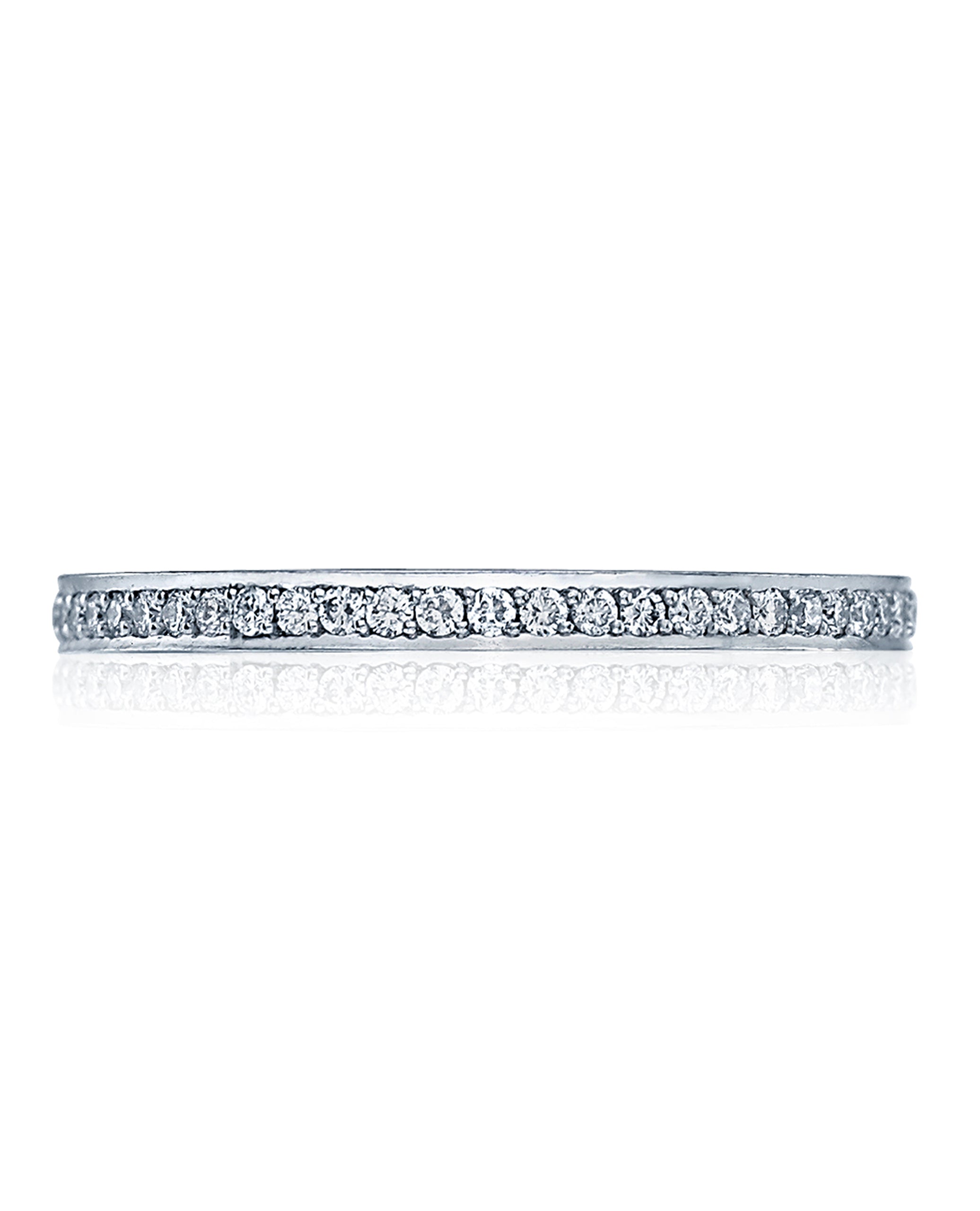 Tacori 2630 B SM P 1/2W Dantela Band Small 18K White Gold with Half Way Diamonds