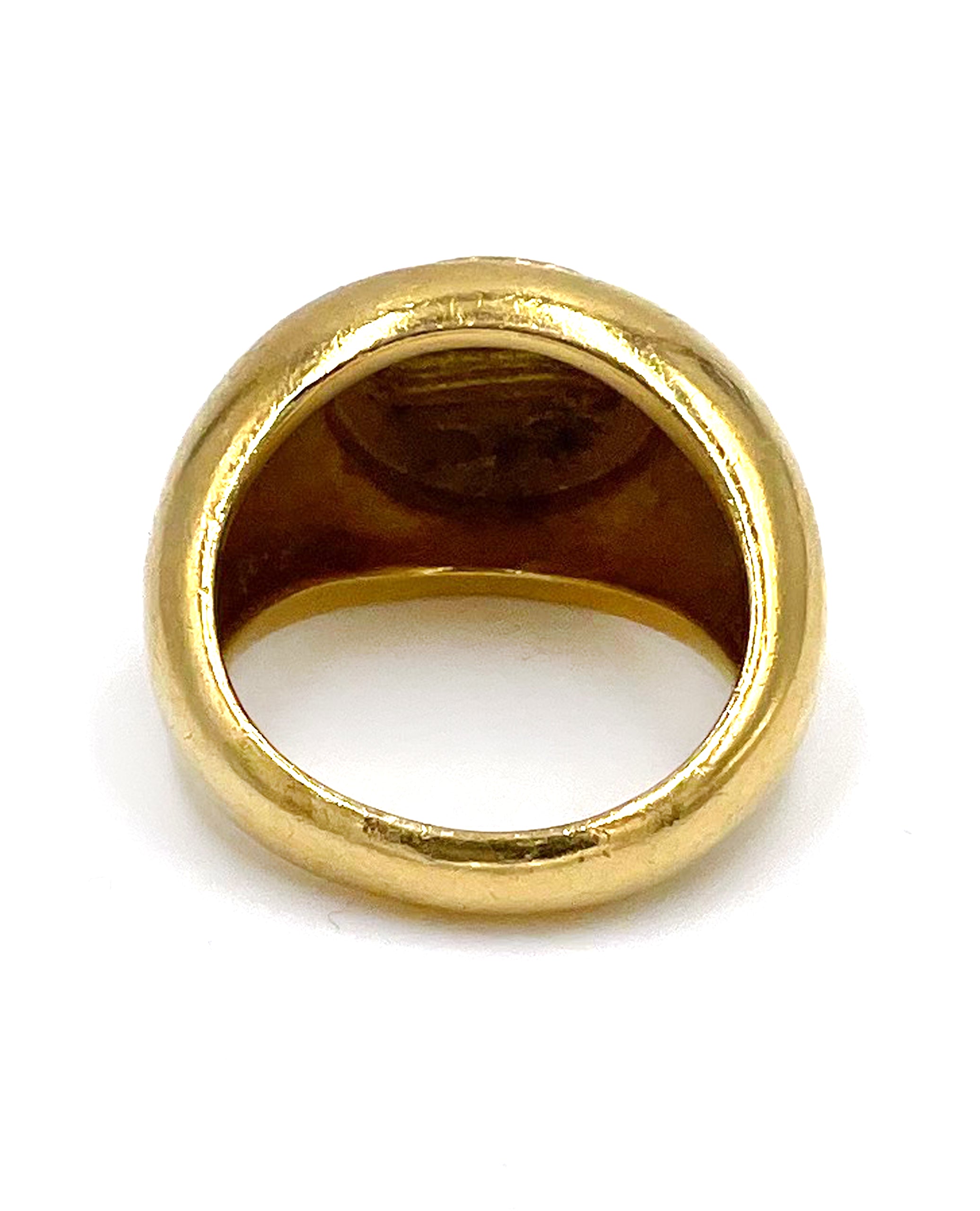 Pre-owned 18K Yellow Gold Gypsy Style Domed Ring