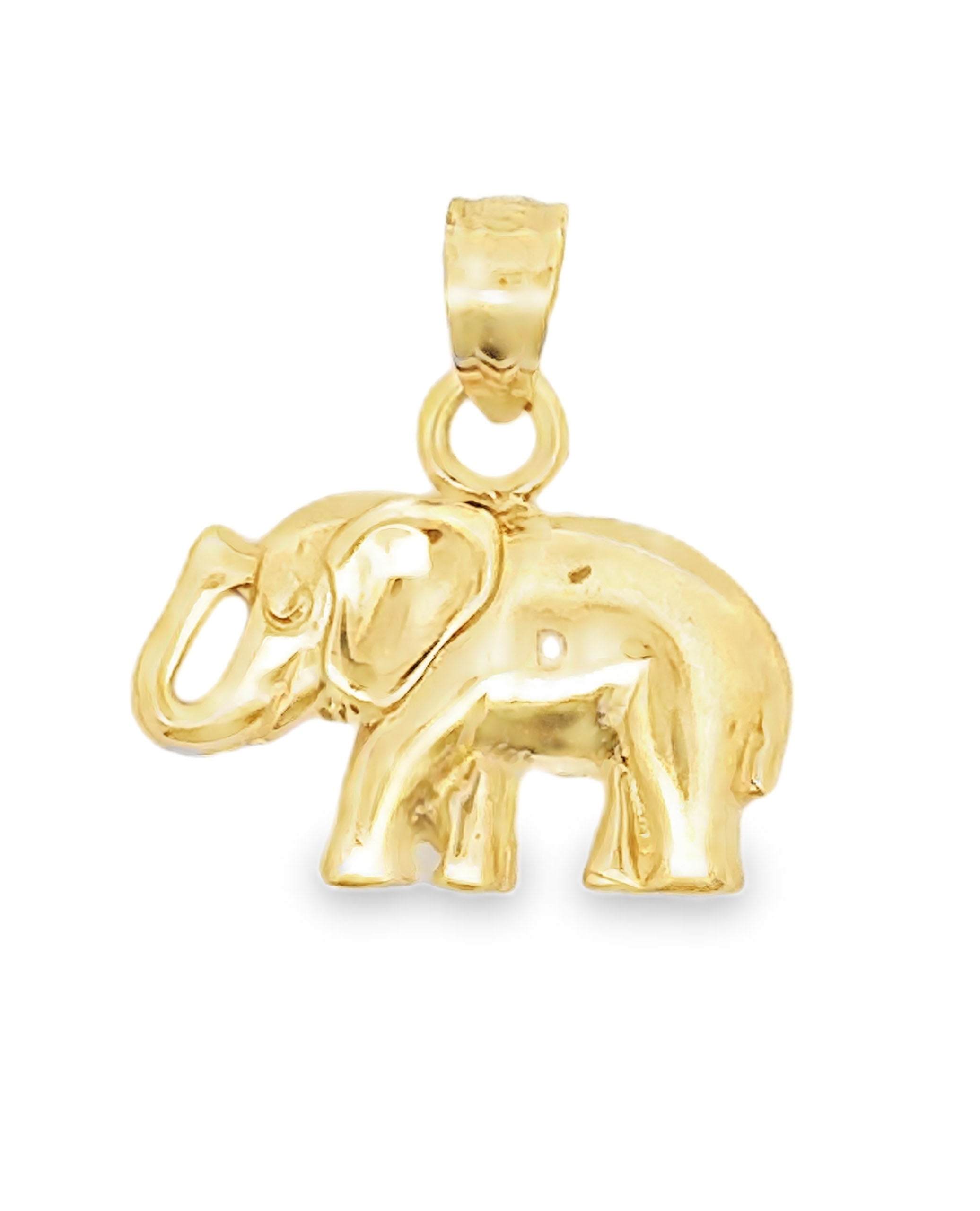 14K Yellow Gold Elephant Charm