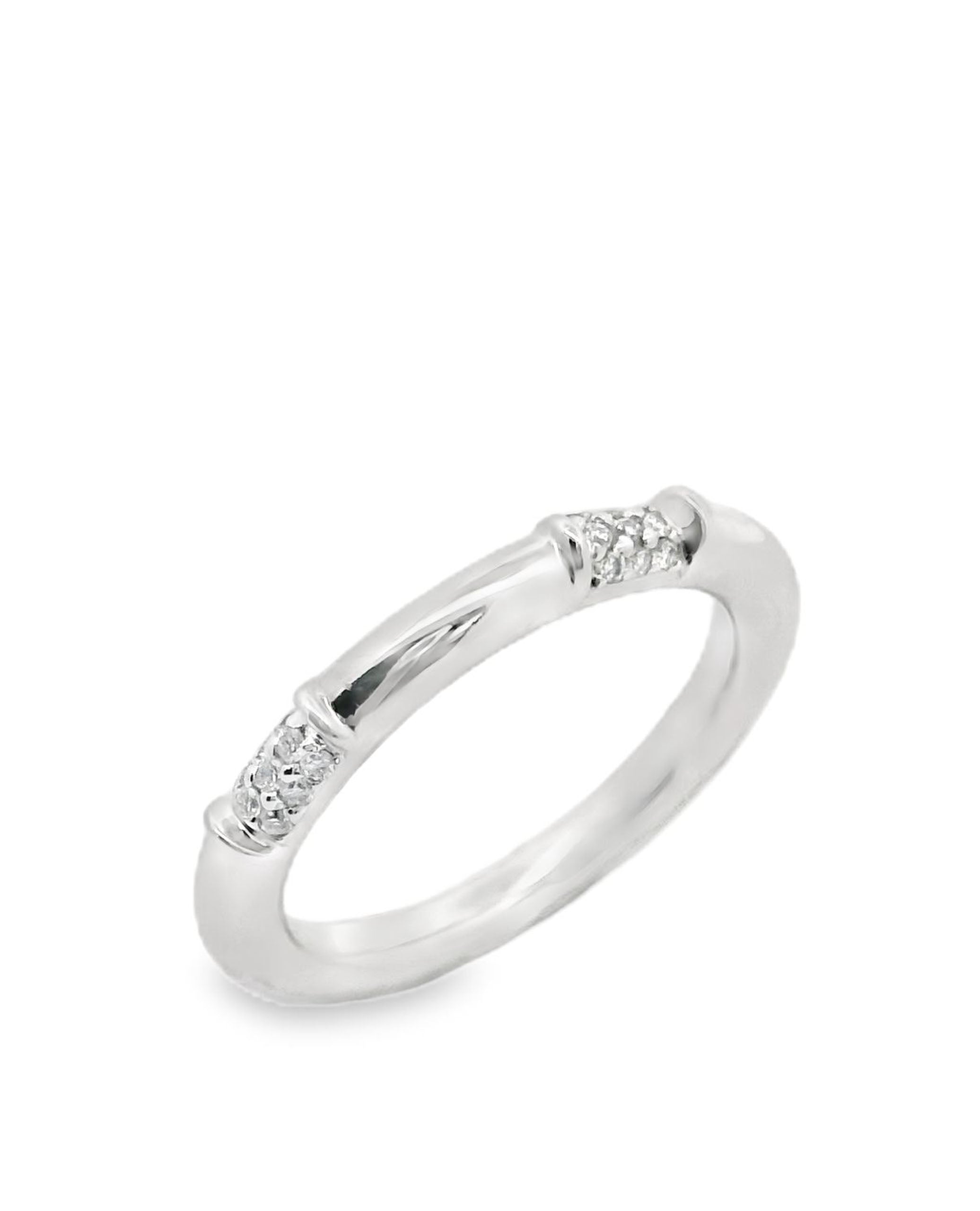 18K White Gold Ring with Diamond- Size 6.5
