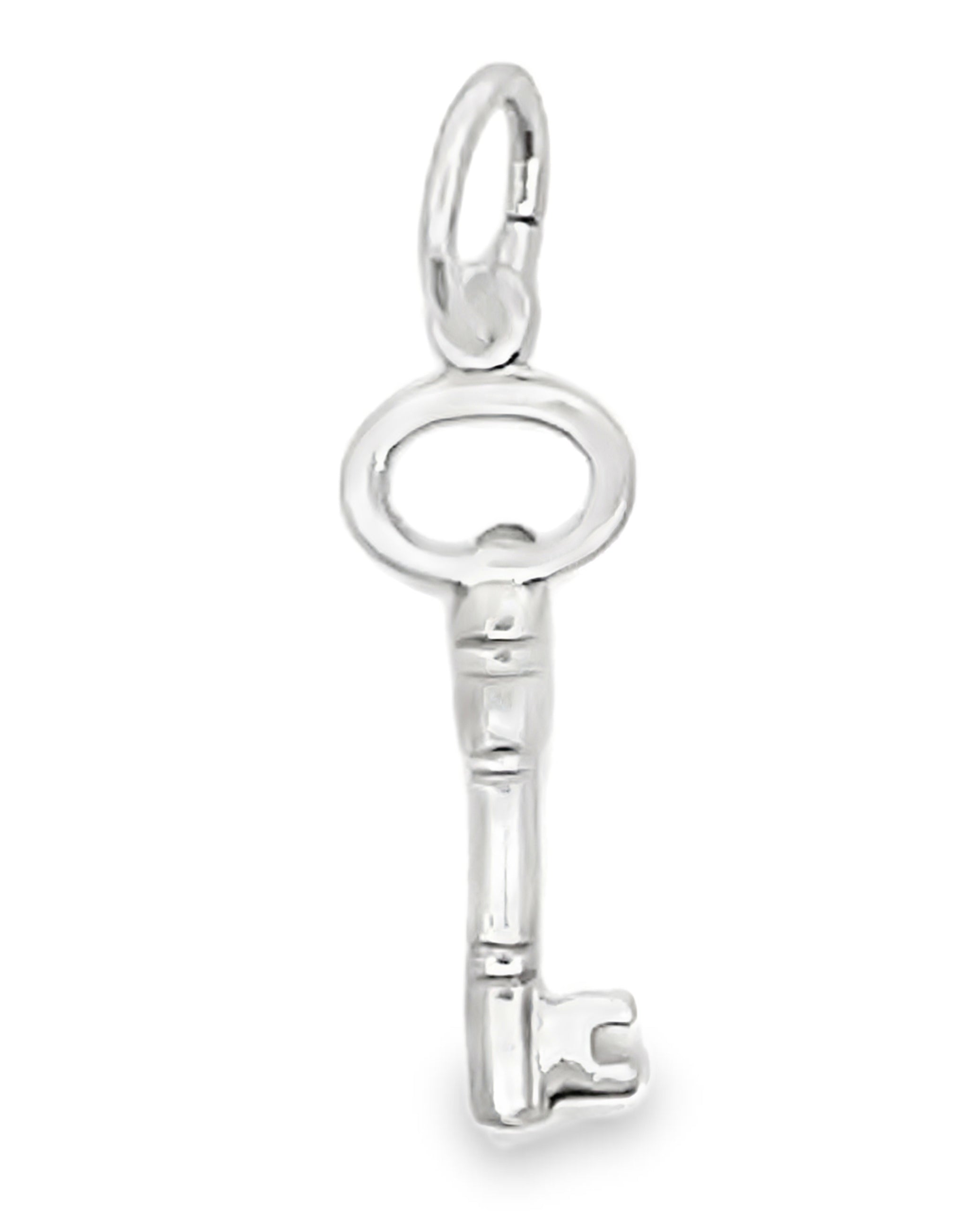 14K White Gold Skeleton Key Charm